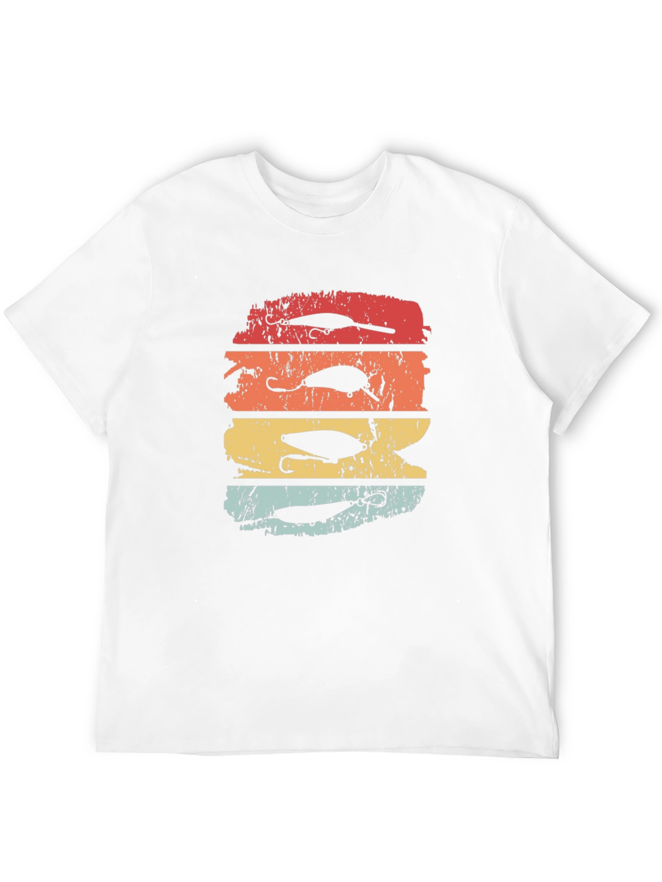 Black Retro Fishing Lures Graphic Tee | Angler Gift view 12