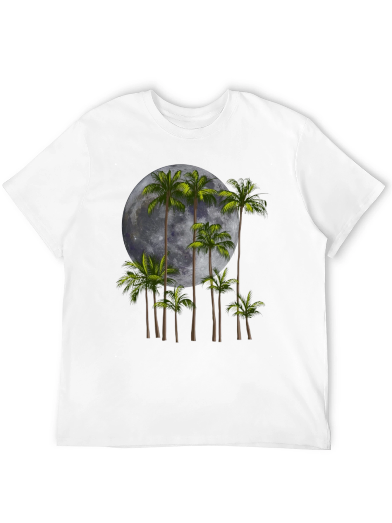 Black Palm Trees & Moon Graphic Tee - Black view 12