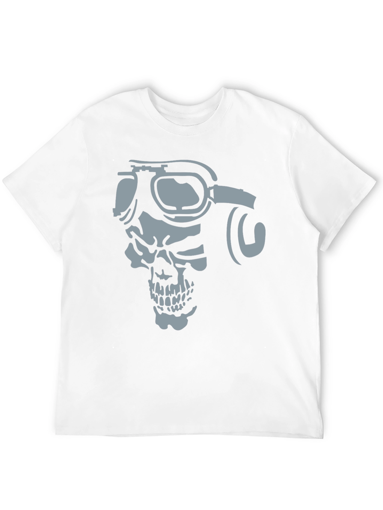 Black Skull Pilot Graphic T-Shirt - Men's Black Tee view 12