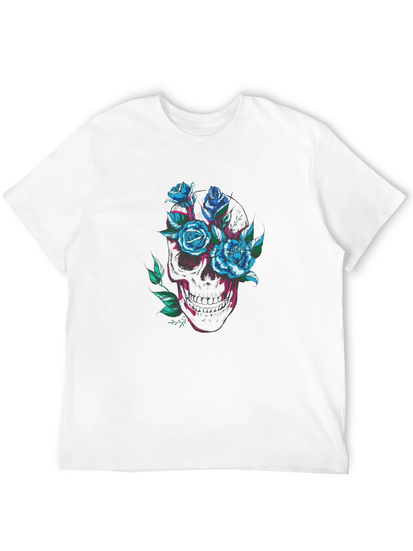 Black Skull and Roses Graphic Tee view 12