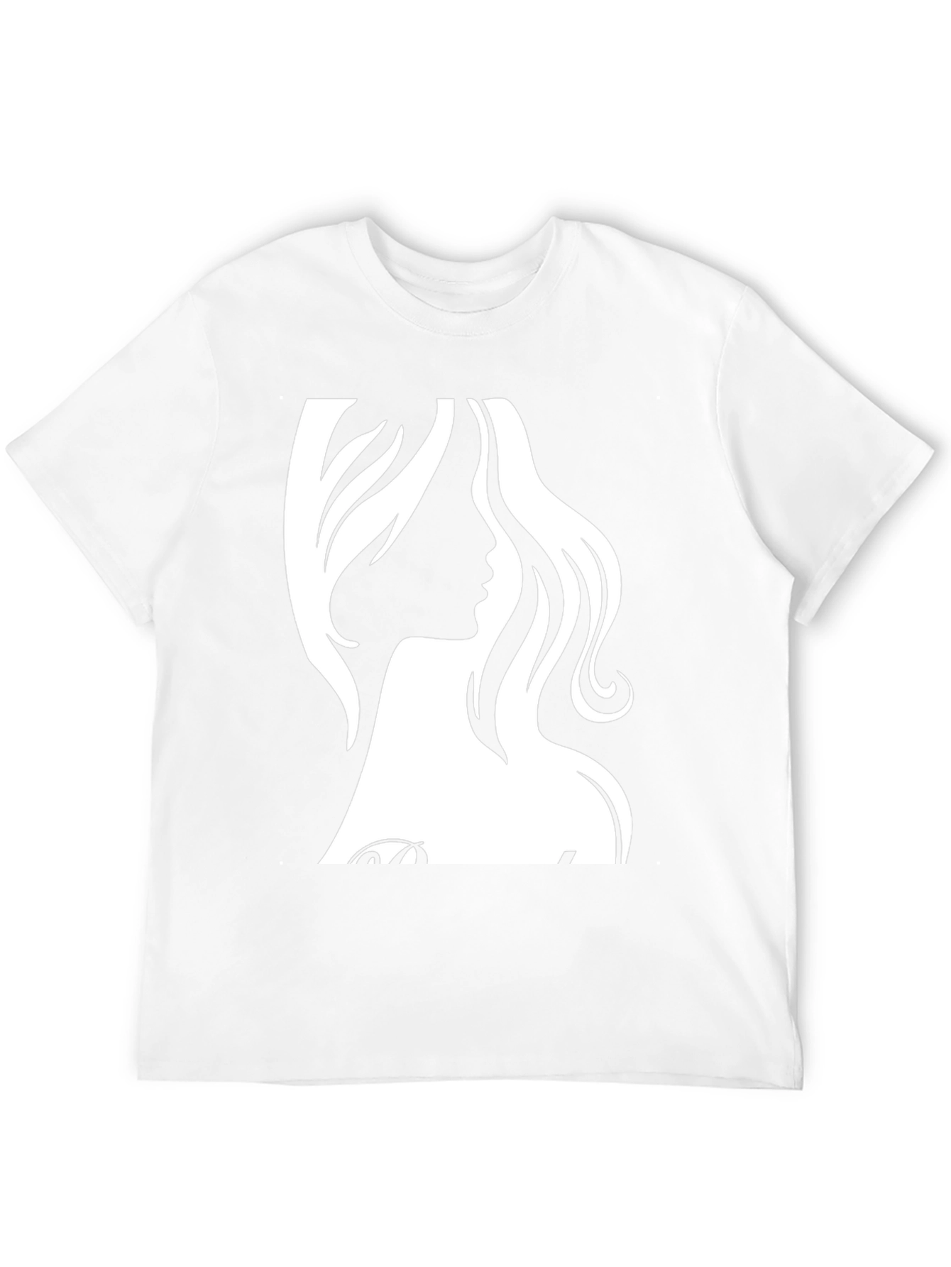 Black Stylish Black T-Shirt with Elegant Woman Silhouette view 12