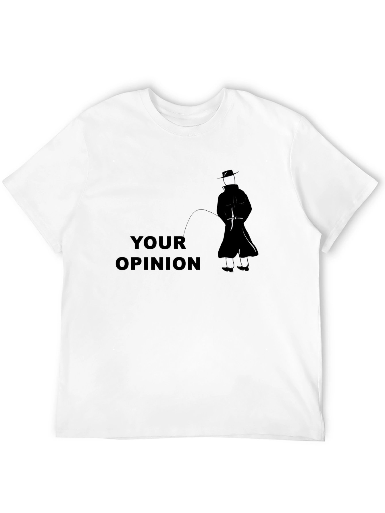 Black Humorous "Your Opinion" Graphic T-Shirt view 12