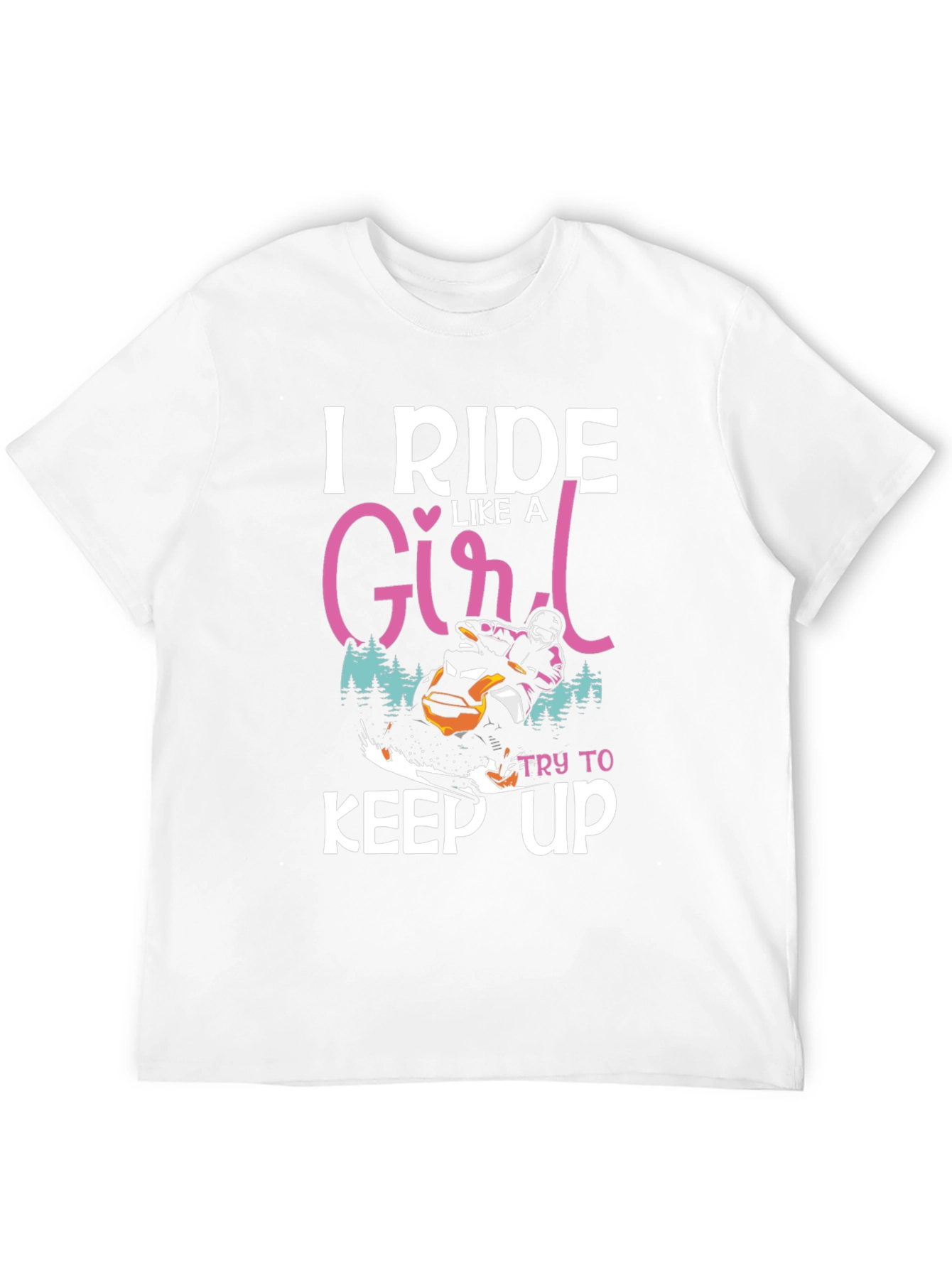 Black I Ride Like A Girl T-Shirt Snowmobile view 12