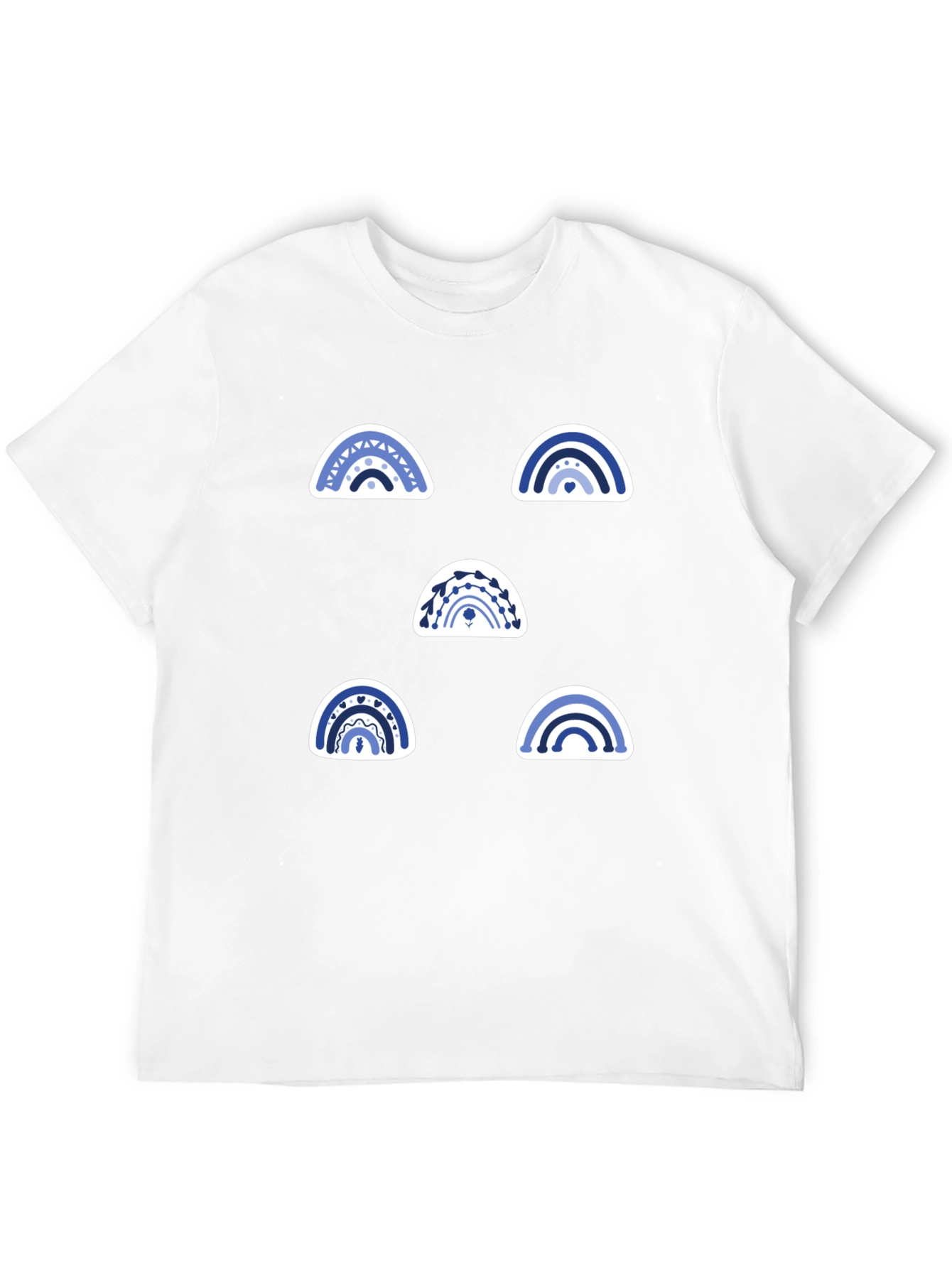 Black Blue Rainbow Pattern Graphic Tee view 12