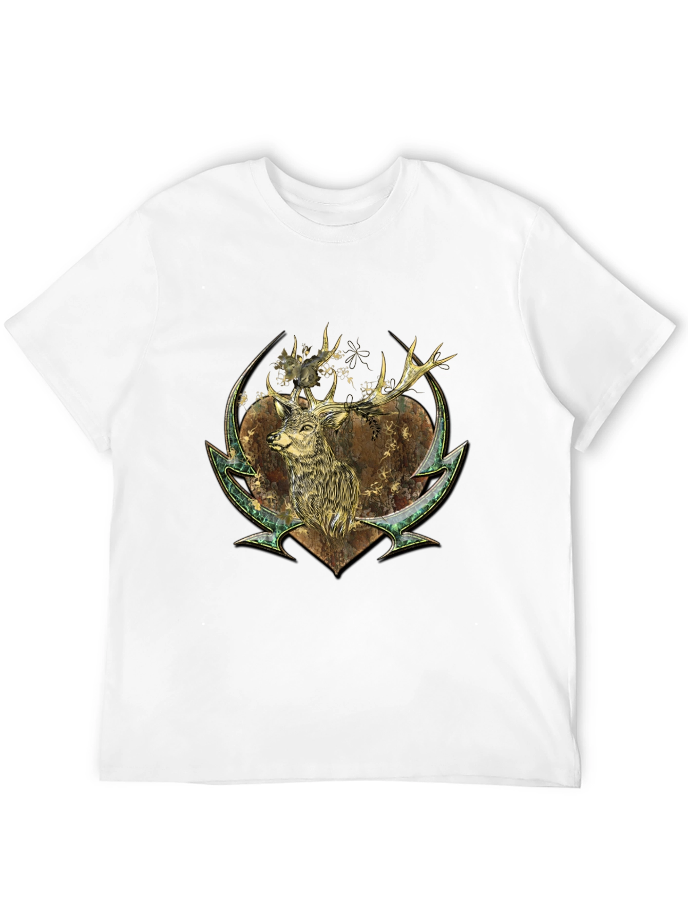 Black Deer Graphic Print Tee - Nature Inspired Style view 12