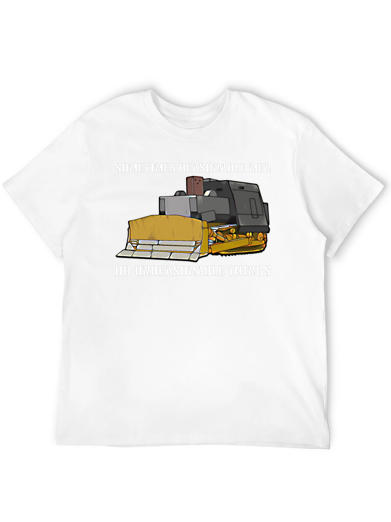 Black Reasonable Men Bulldozer T-Shirt view 12