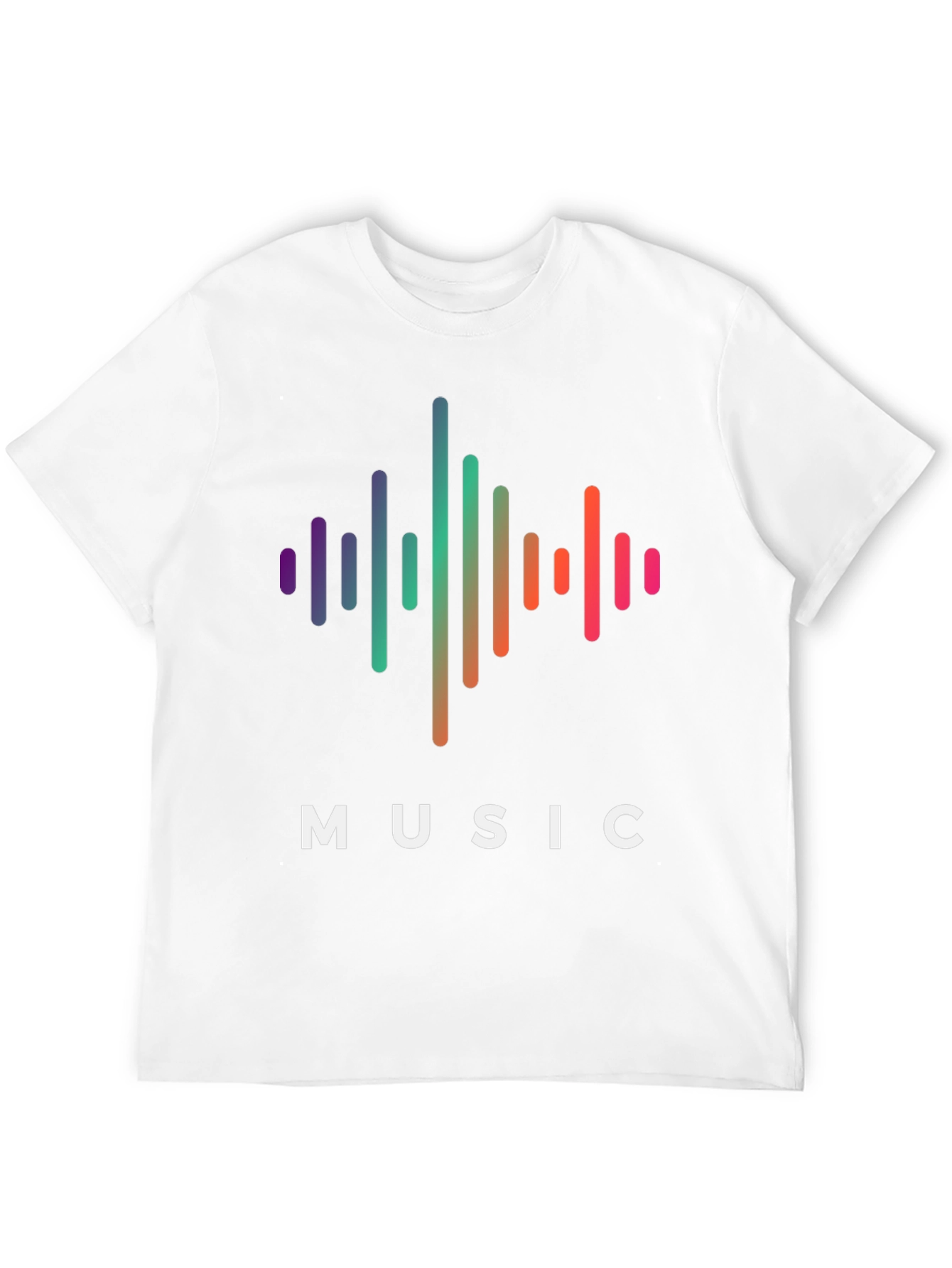 Black Music Wave Graphic Tee - Black Cotton T-Shirt view 12