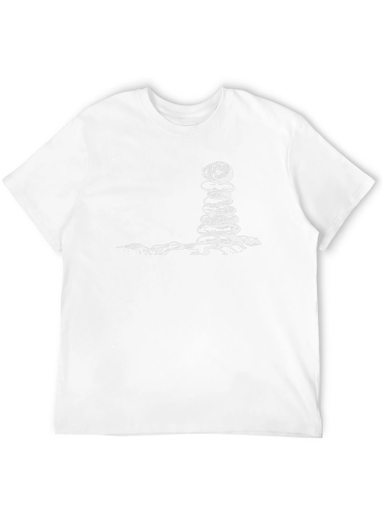 Black Zen Stacked Stone Graphic T-Shirt view 12