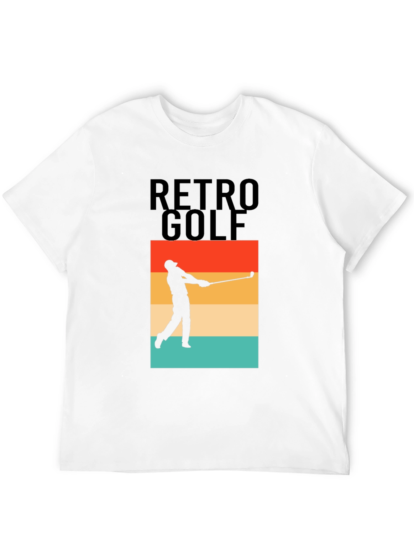 Black Retro Golf T-Shirt - Golfer Silhouette Tee view 12