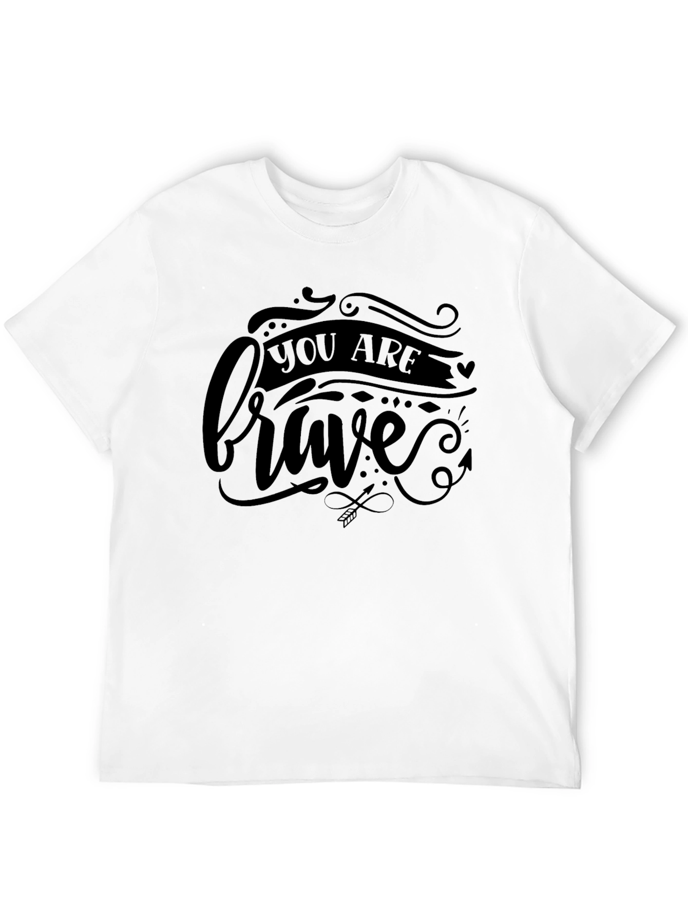 Black You Are Brave Graphic Tee - Black Unisex Shirt view 12