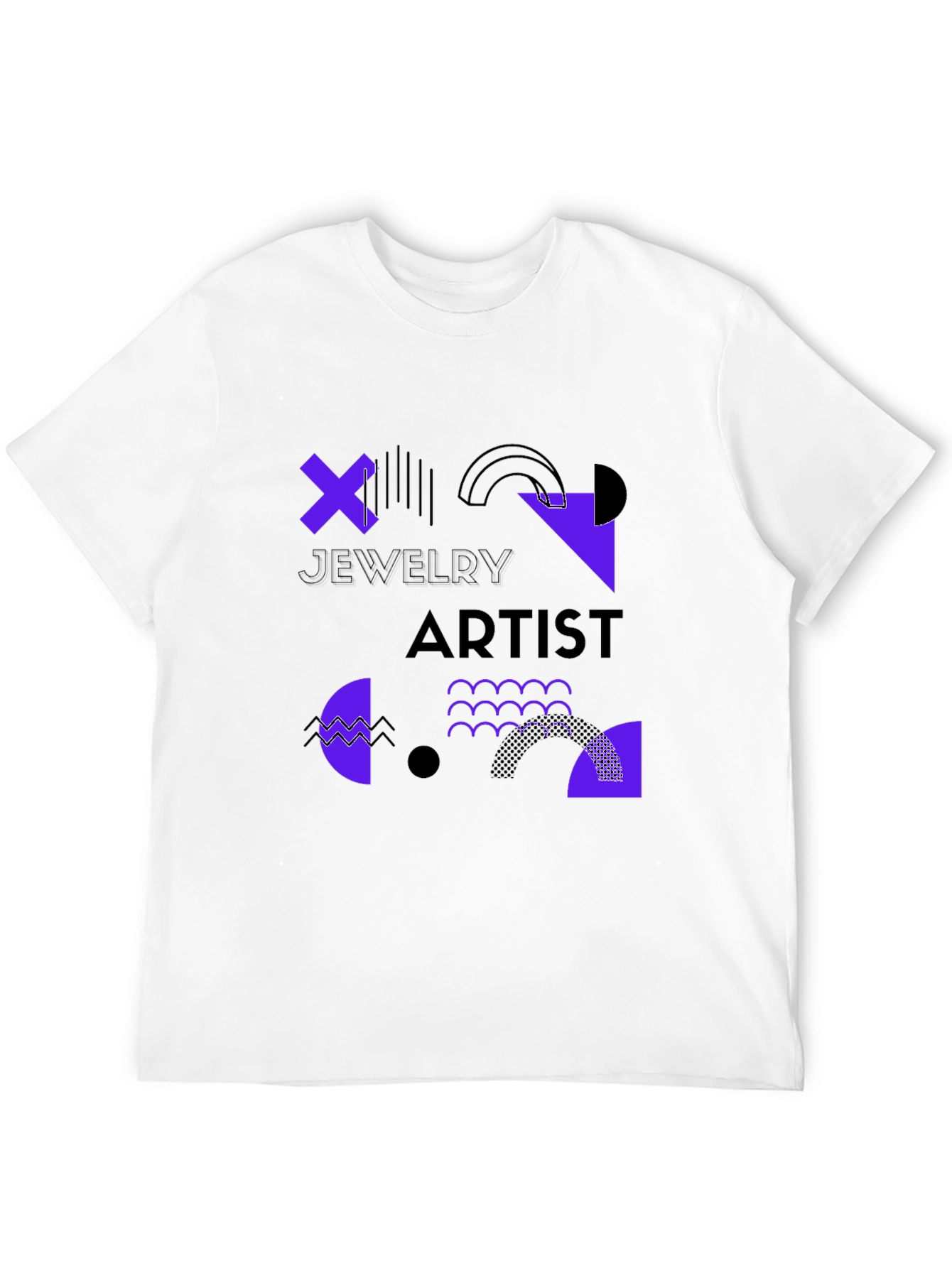 Black Jewelry Artist Graphic Tee - Modern Geometric Design view 12