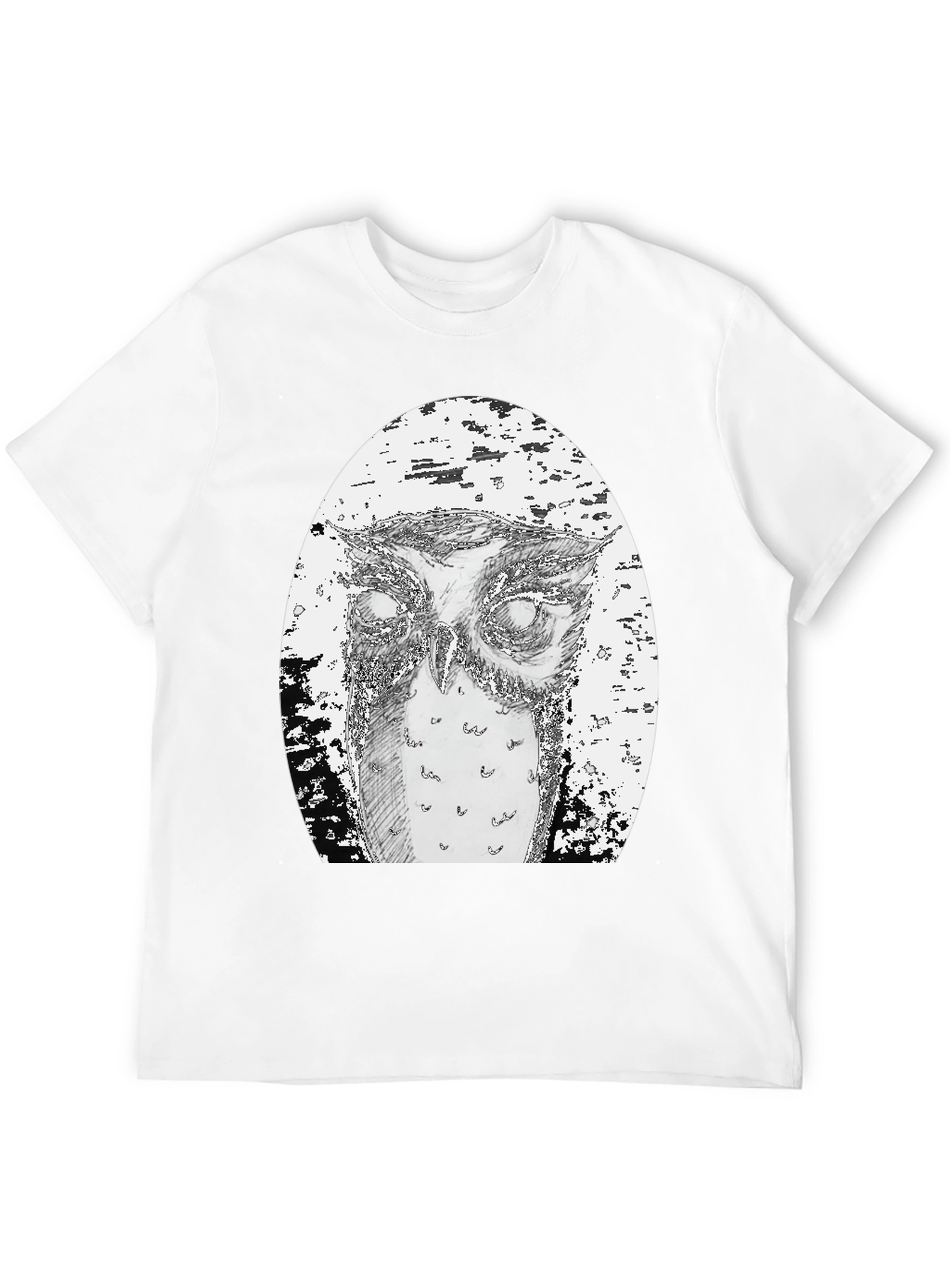 Black Owl Graphic Tee - Unique Hand Drawn Design view 12