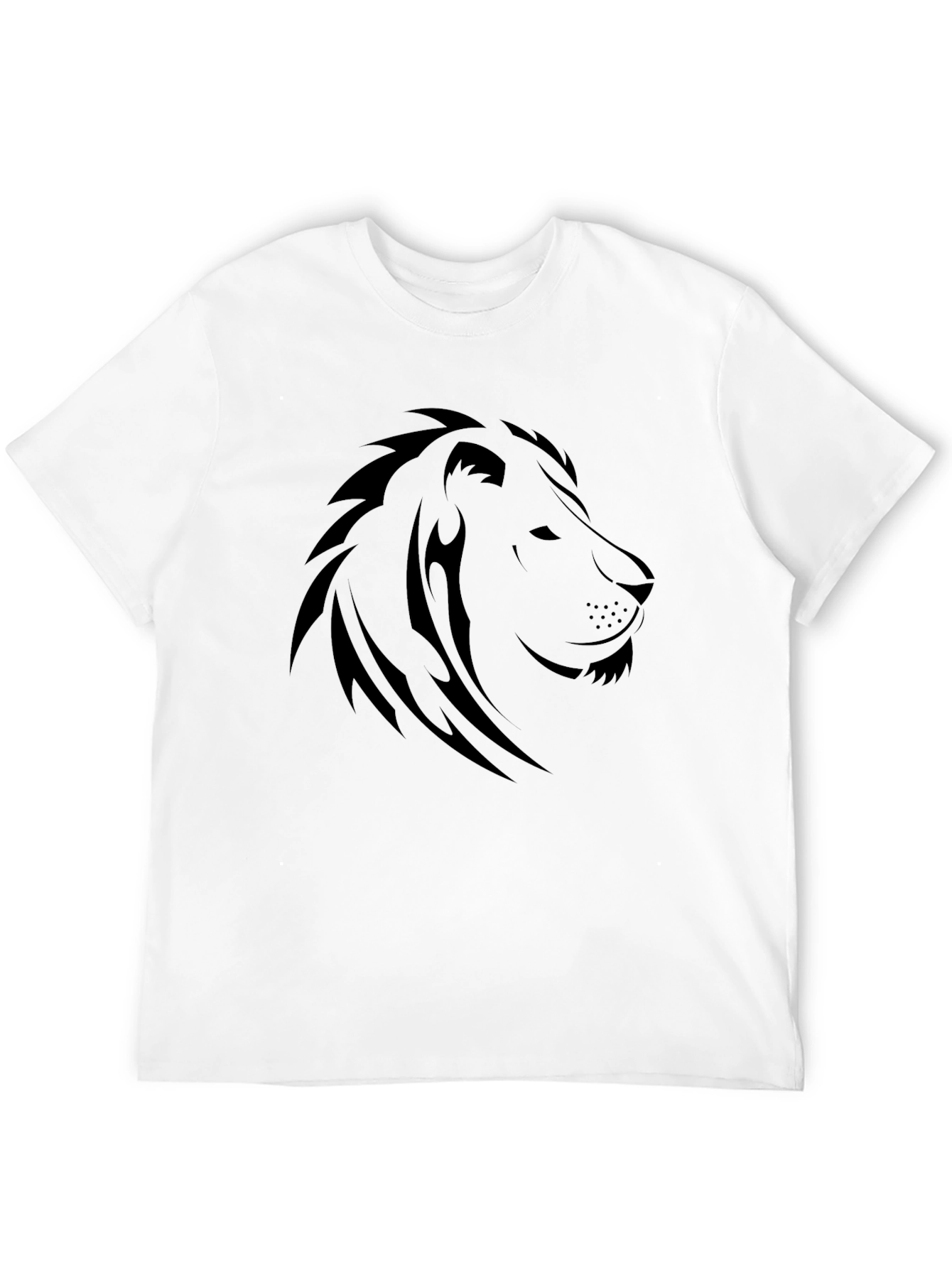 Black Black Lion Graphic Tee - Mens Stylish Crew Neck T-Shirt view 12