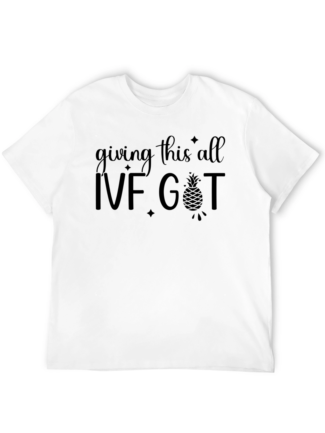 Black IVF Pineapple Graphic Tee - Fertility Journey Shirt view 12