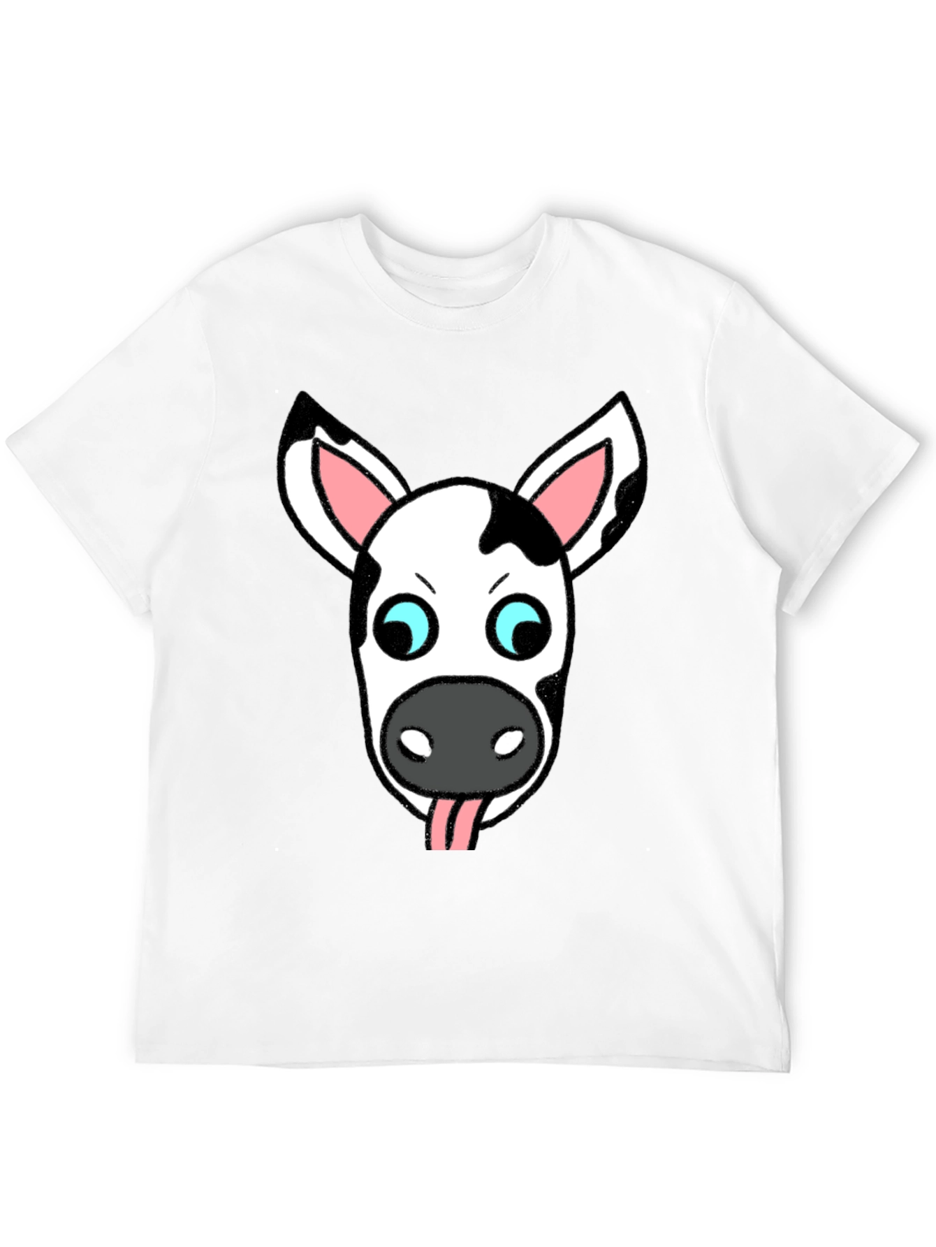 Black Funny Cow Face Graphic T-Shirt view 12
