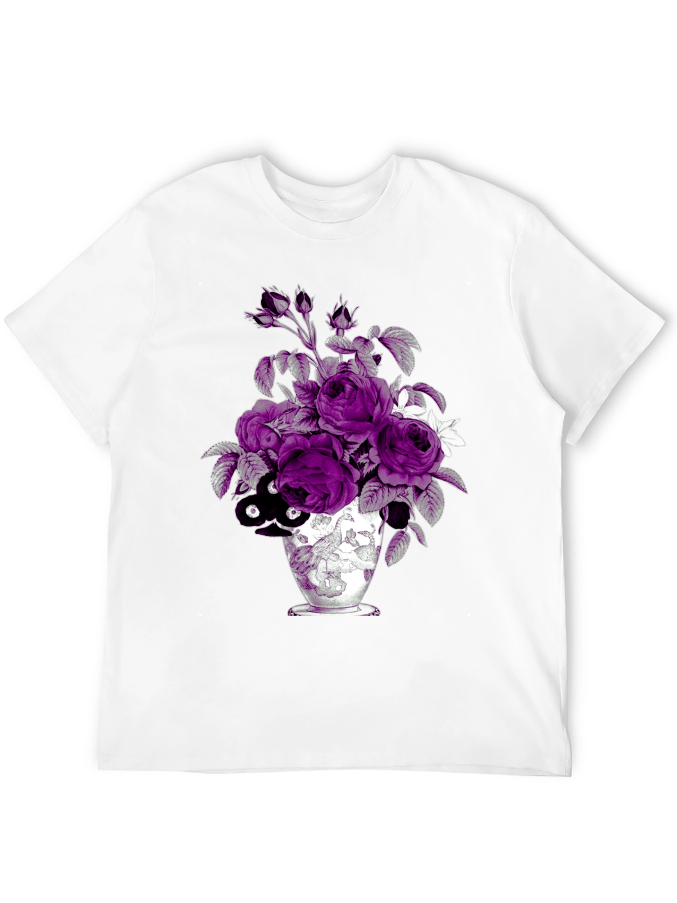 Black Floral Vase Graphic Tee - Unique Design view 12