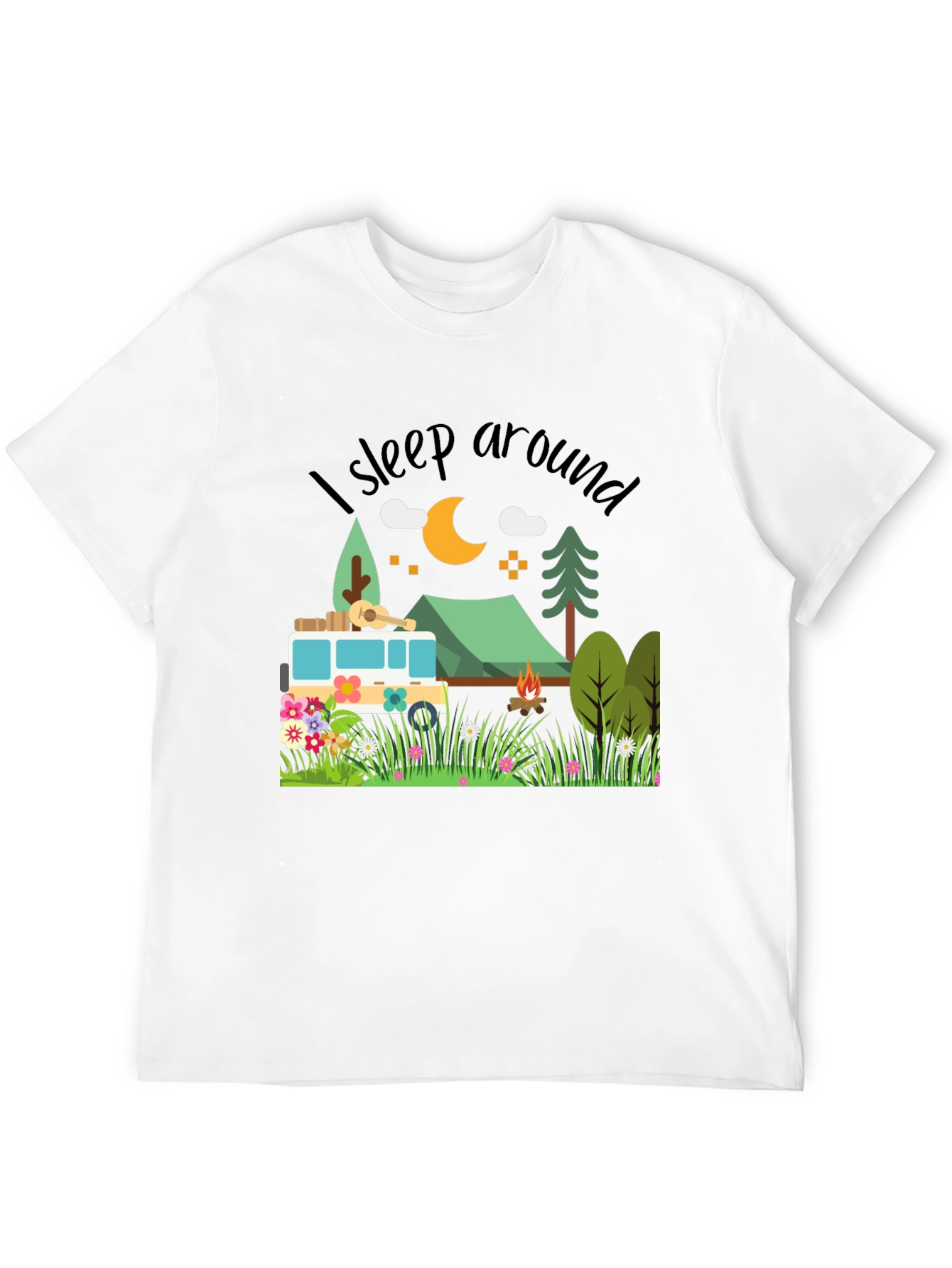 Black Sleep Around Camping T-Shirt - Nature Lover Tee view 12