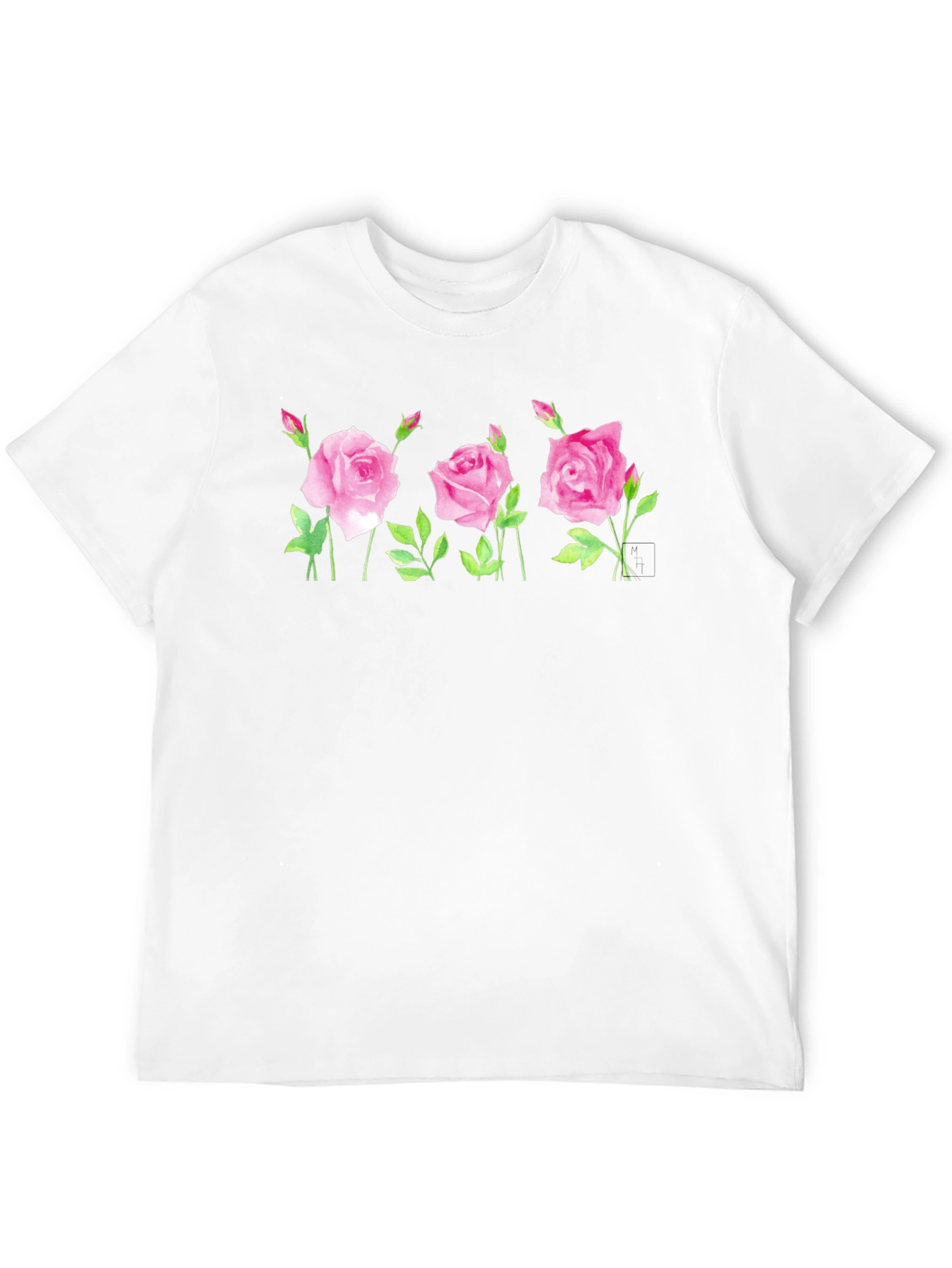 Black Floral Rose Graphic Tee - Black Cotton Blend Shirt view 12