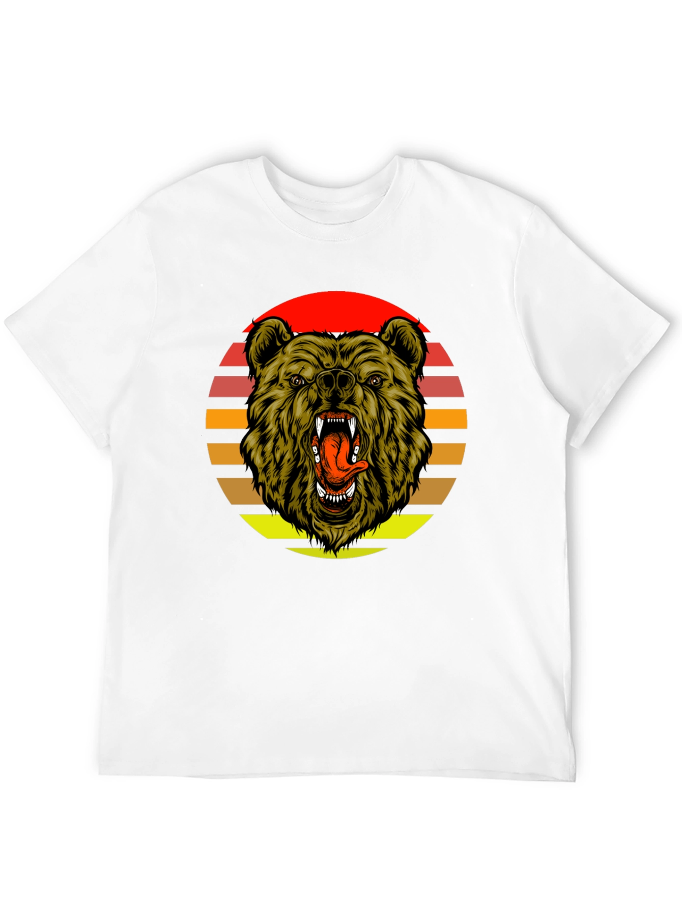 Black Sunset Bear Graphic Tee - Black Cotton Blend view 12