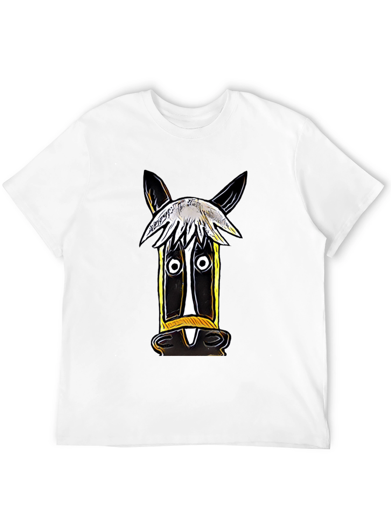 Black Whimsical Horse Graphic Tee - Artistic Style view 12