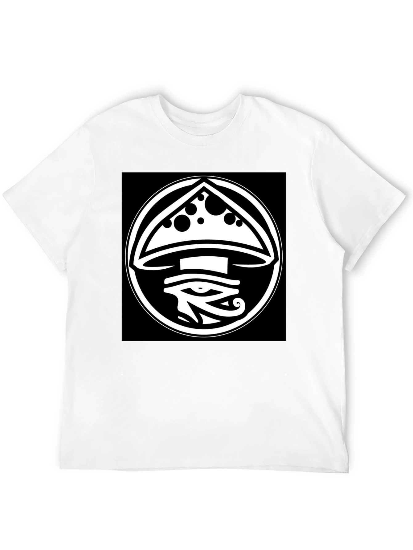 Black Mushroom Eye Graphic Tee - Unique Design view 12