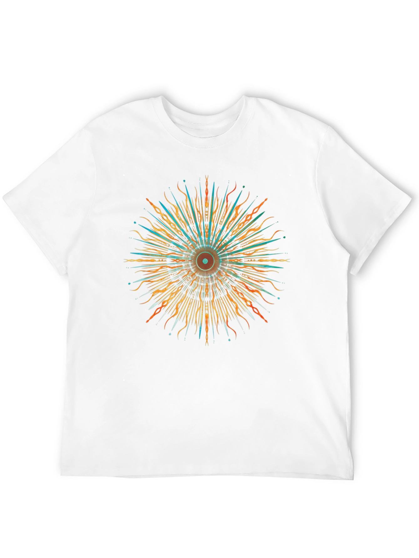 Black Abstract Sunburst Graphic Black T-Shirt view 12