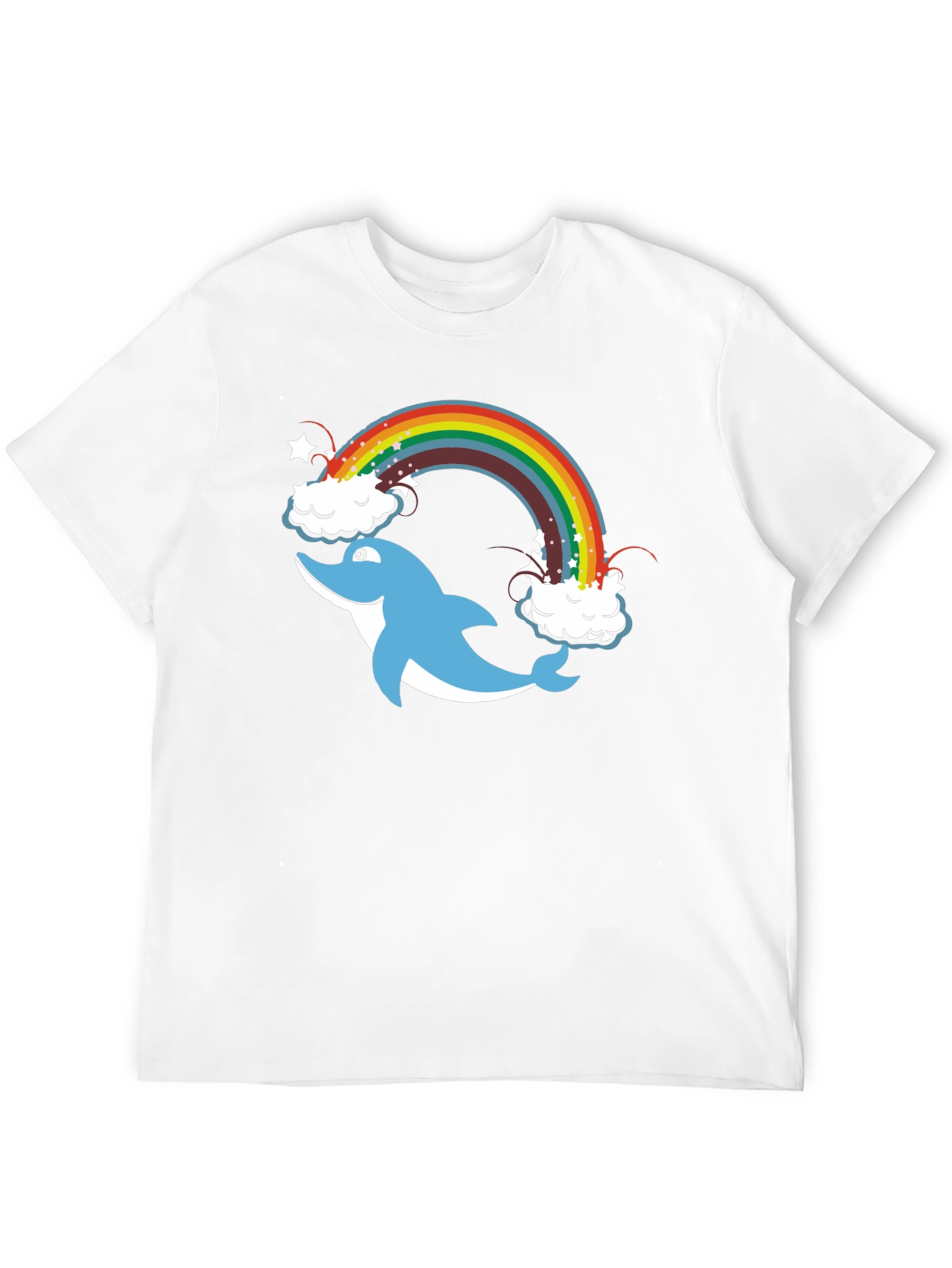 Black Dolphin Rainbow Black T-Shirt view 12