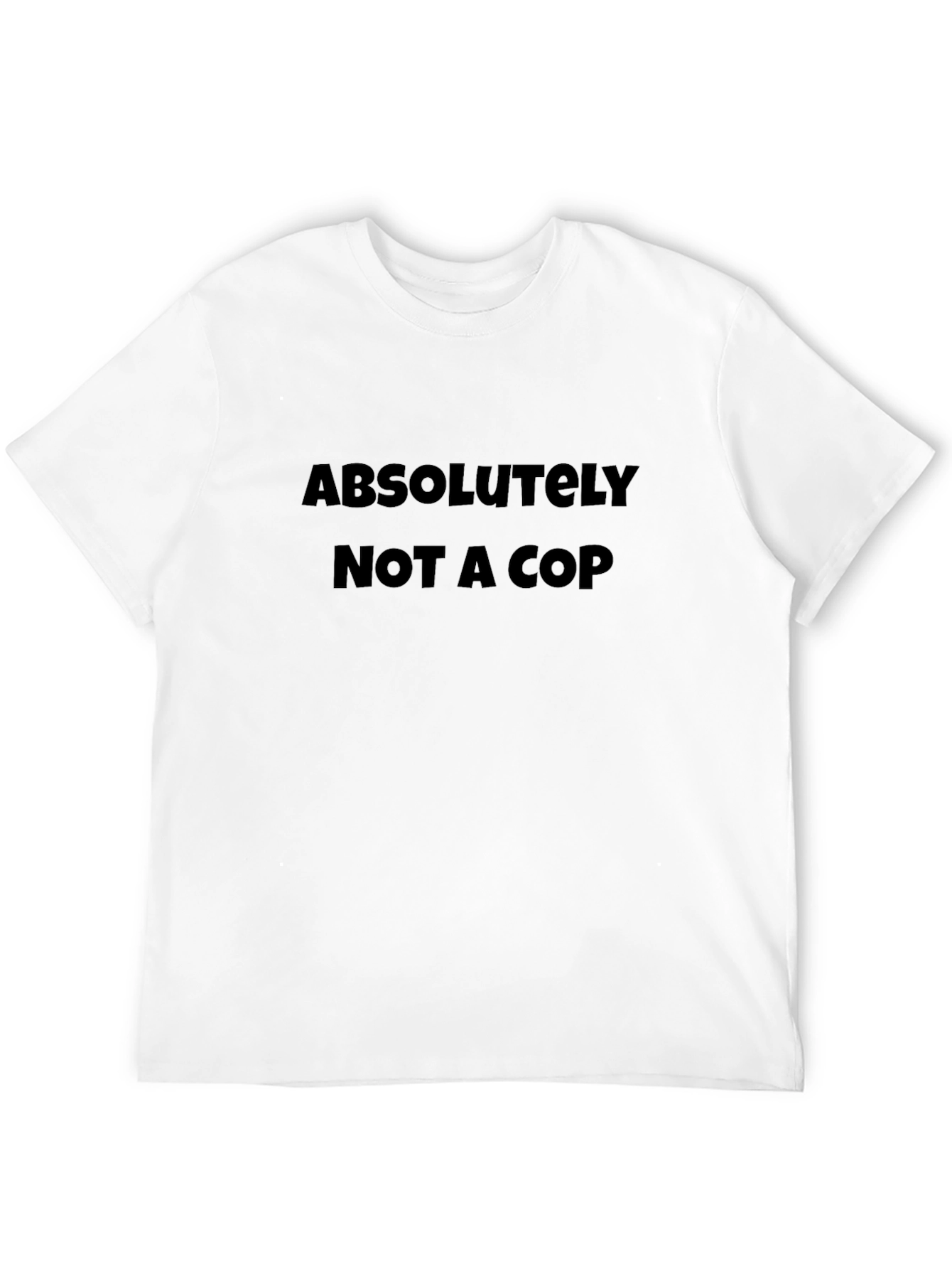 Black Absolutely Not A Cop Graphic Tee - Black Cotton Blend view 12