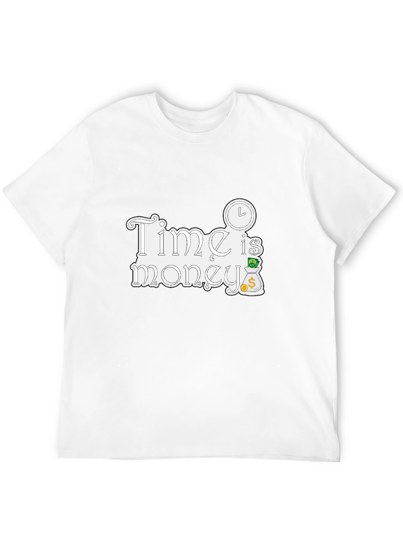 Black Time is Money Graphic Tee - Black Cotton T-Shirt view 12