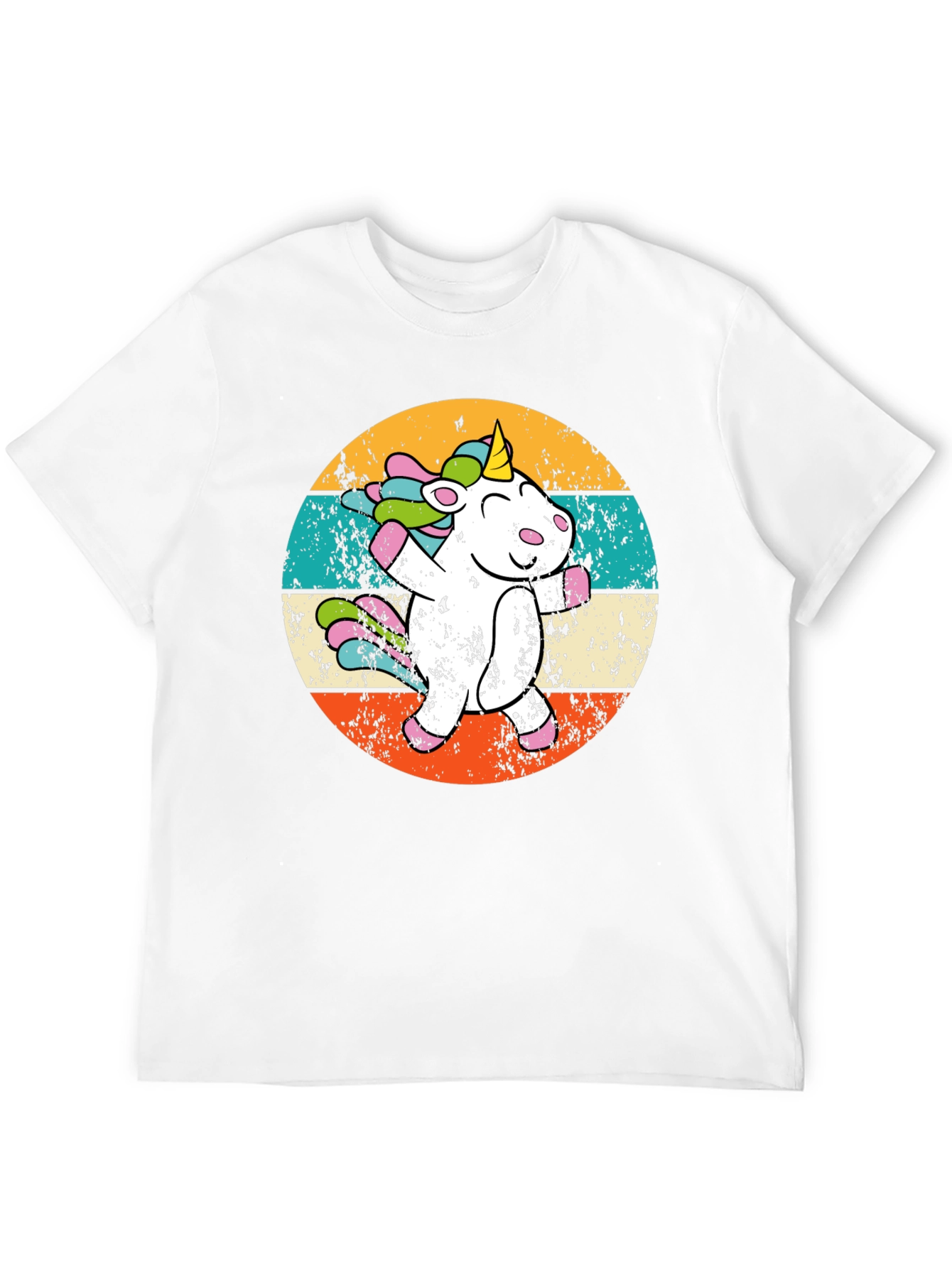 Black Unicorn Dabbing Retro Black T-Shirt view 12