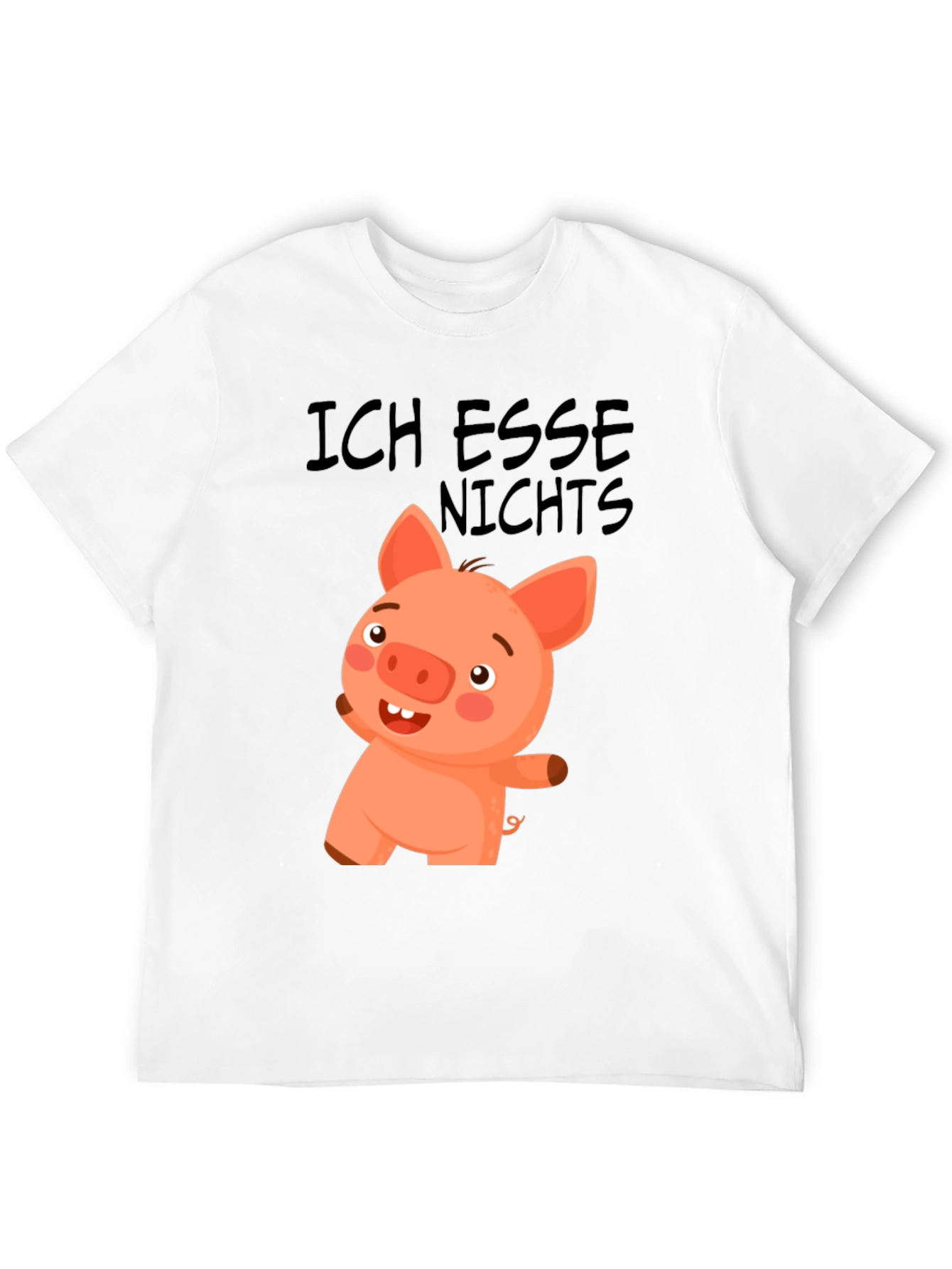 Black Ich Esse Nichts Funny Pig T-Shirt view 12