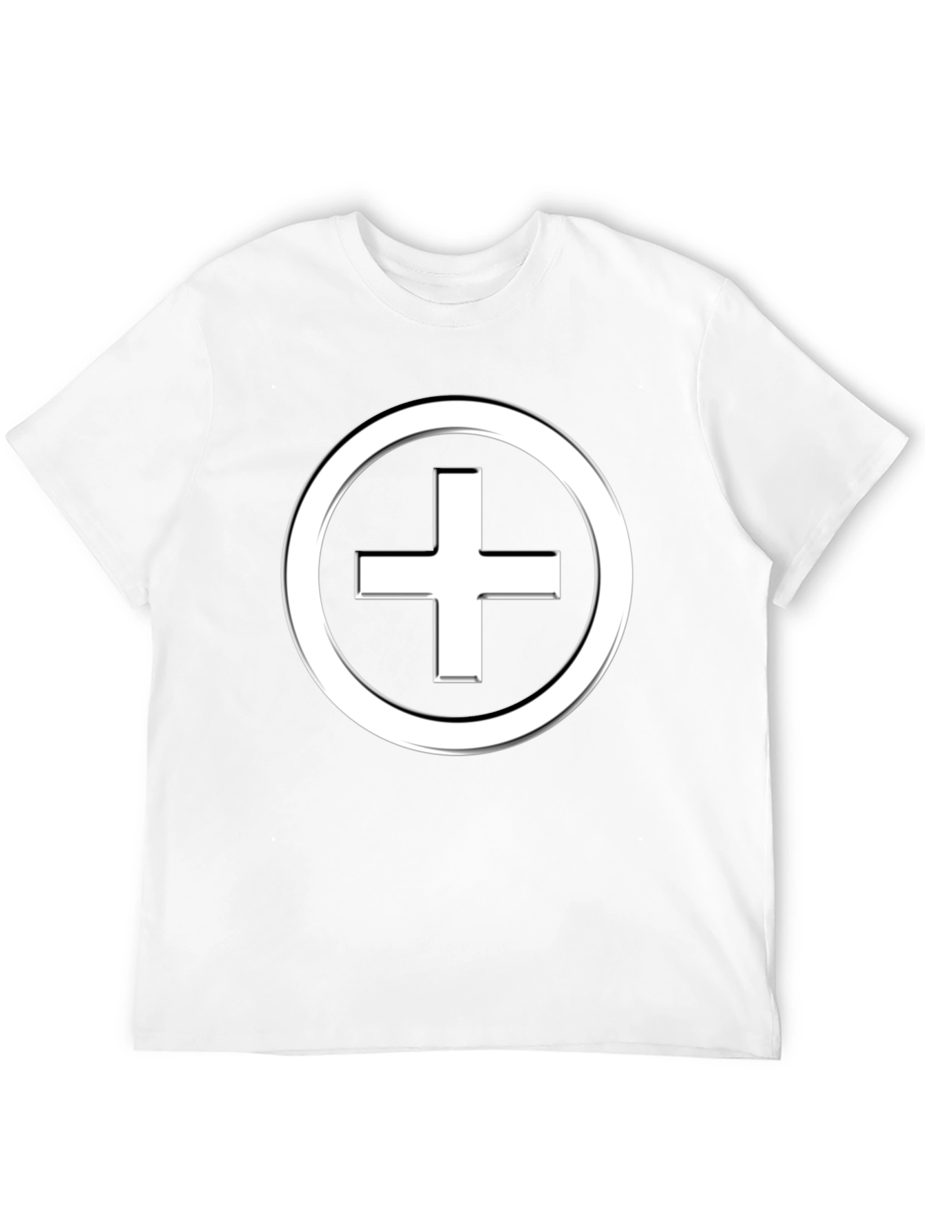 Black Minimalist Plus Sign T-Shirt - Black Cotton Blend view 12