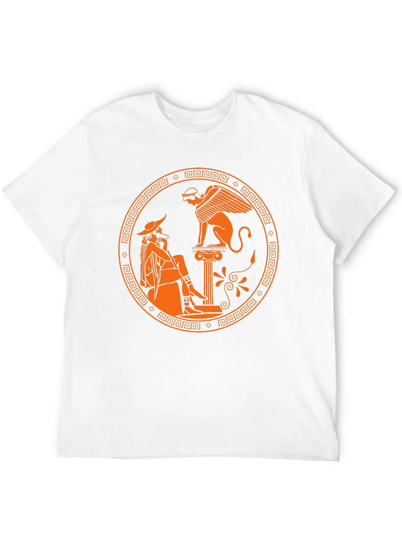 Black Mythical Sphinx Graphic Tee - Black Cotton Shirt view 12