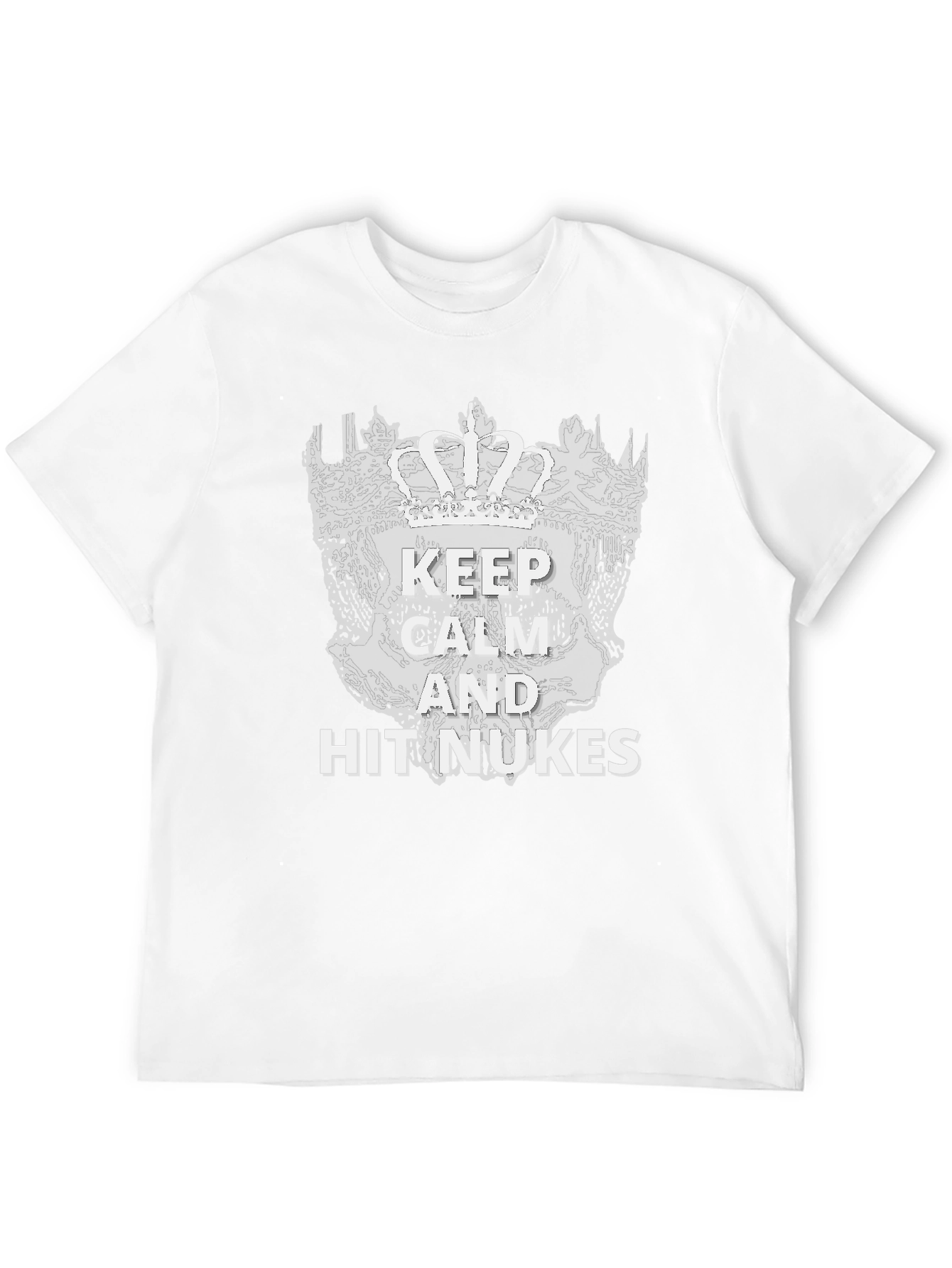 Black Keep Calm & Hit Nukes T-Shirt - Funny Graphic Tee view 12