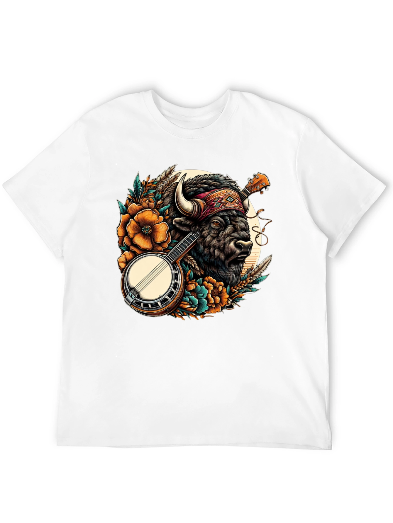 Black Buffalo Banjo T-Shirt - Unique Graphic Tee view 12