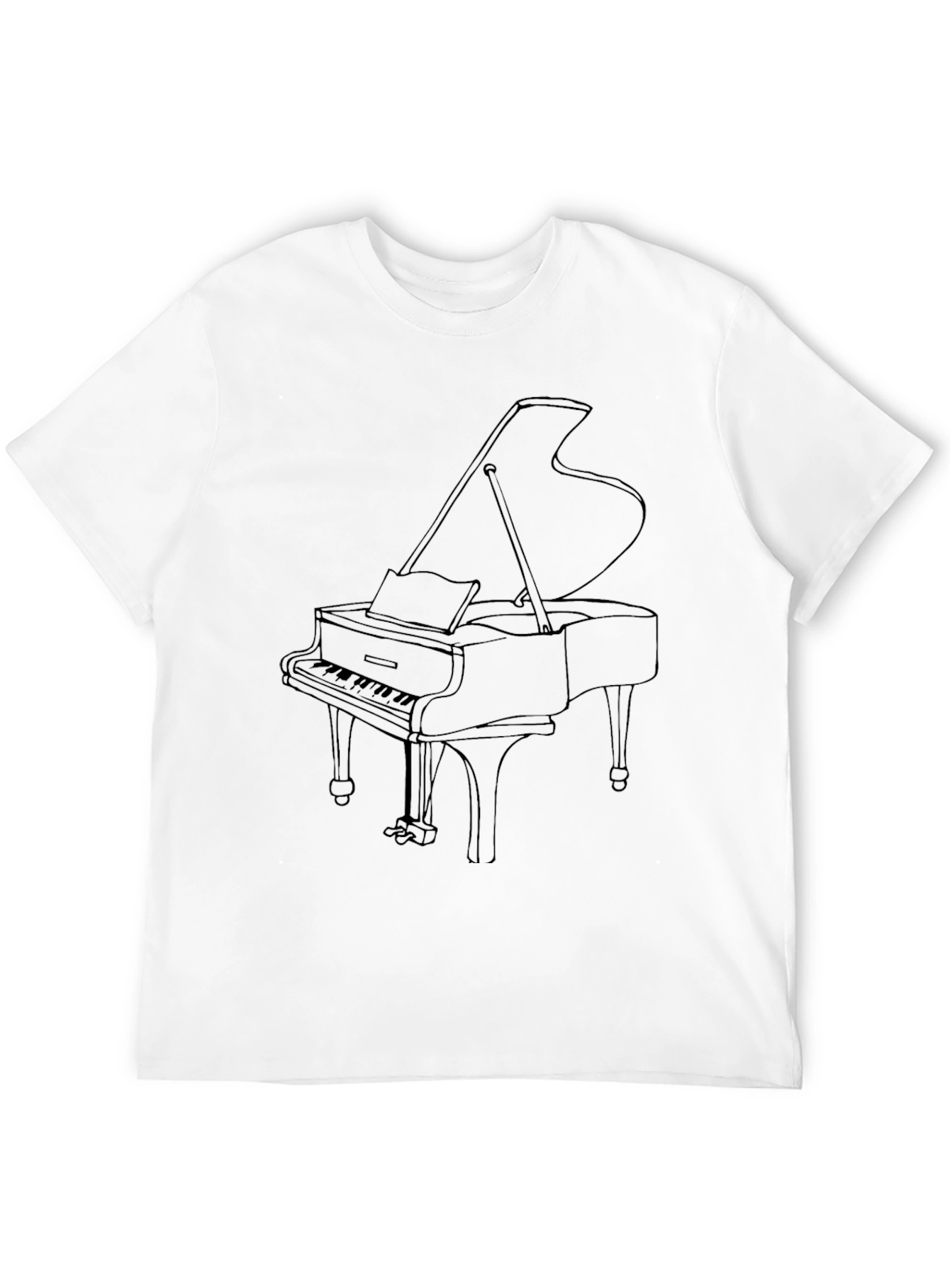 Black Piano T-Shirt - Black Graphic Tee view 12
