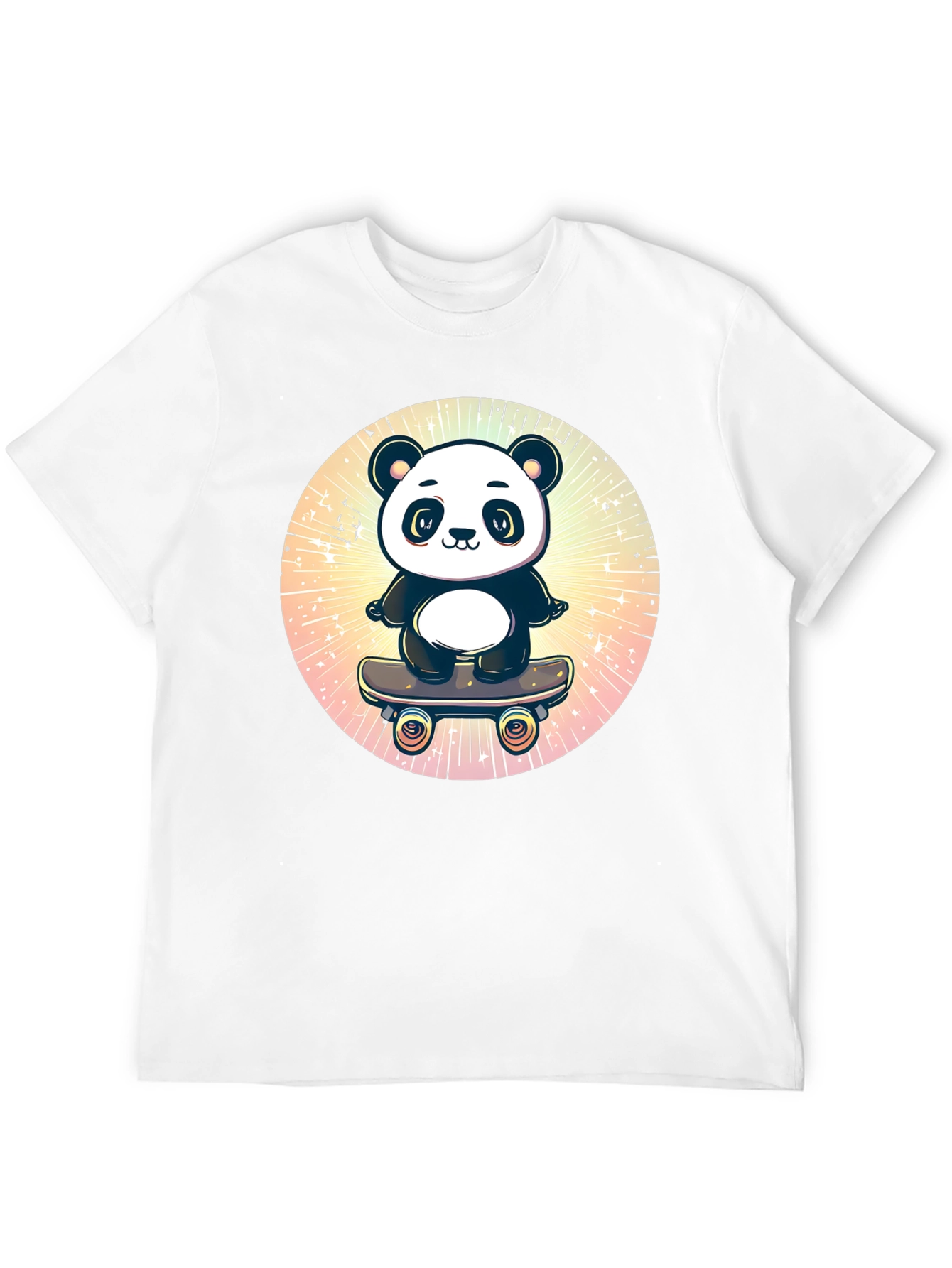 Black Skateboarding Panda Graphic T-Shirt view 12