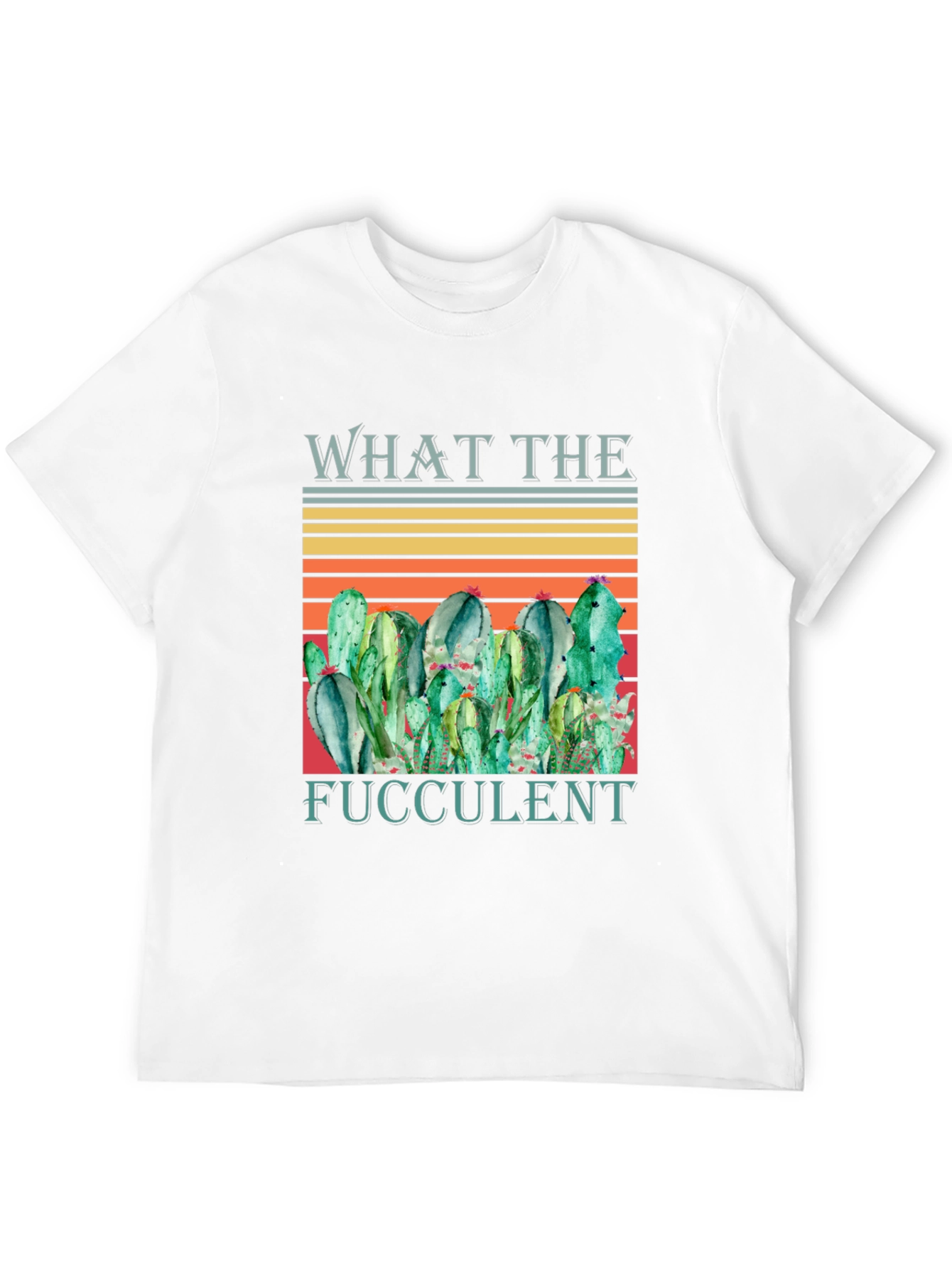 Black What The Fucculent Cactus Graphic T-Shirt view 12