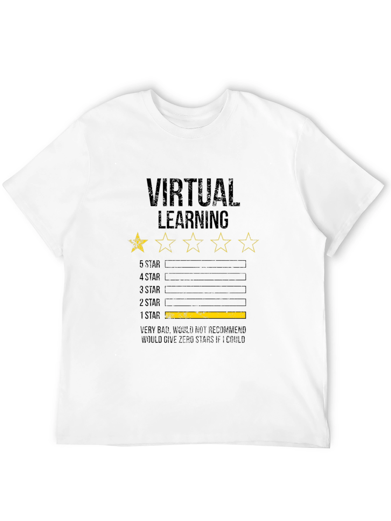 Black Virtual Learning 1-Star Review Graphic T-Shirt view 12