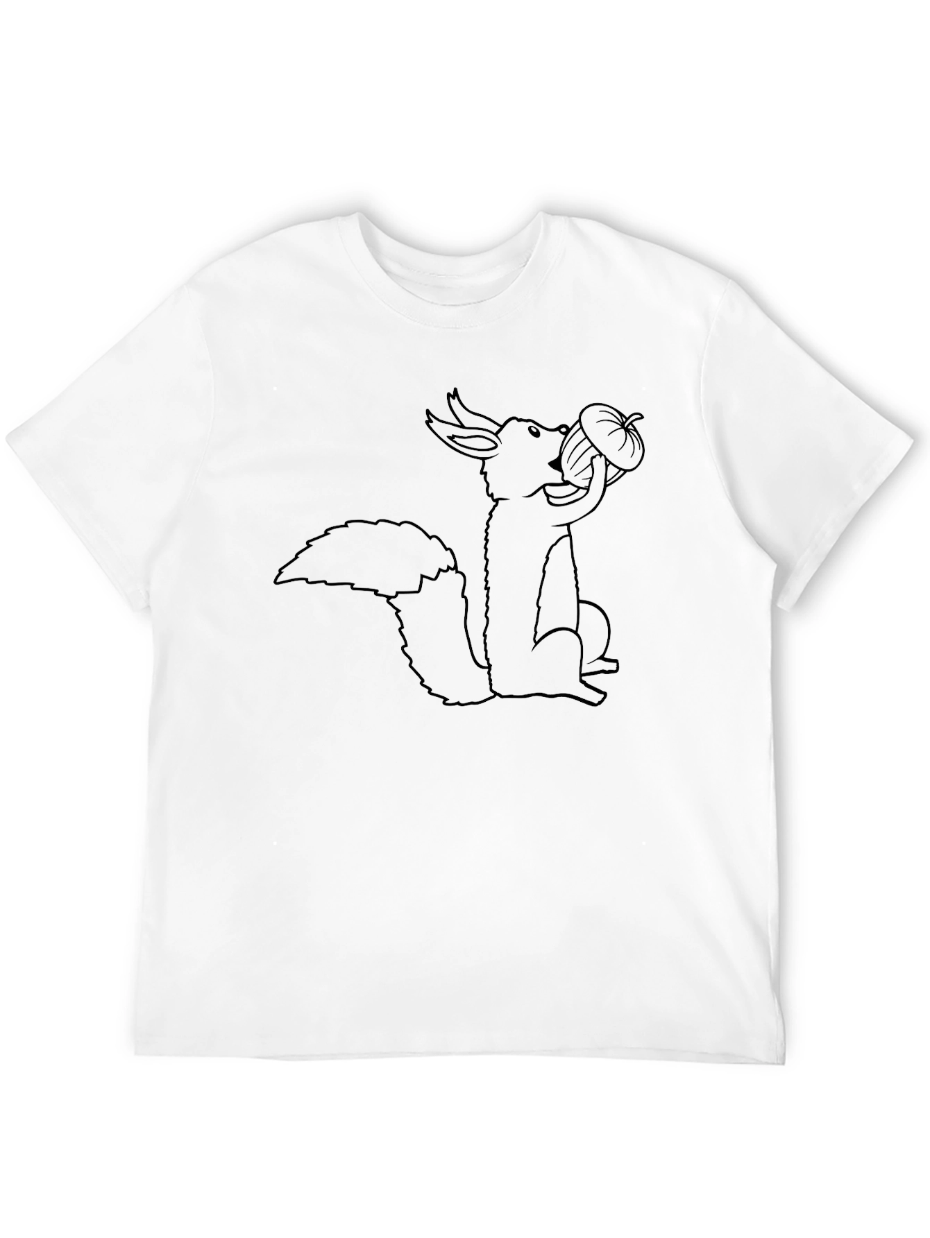Black Squirrel & Acorn Graphic Tee - Black Cotton view 12