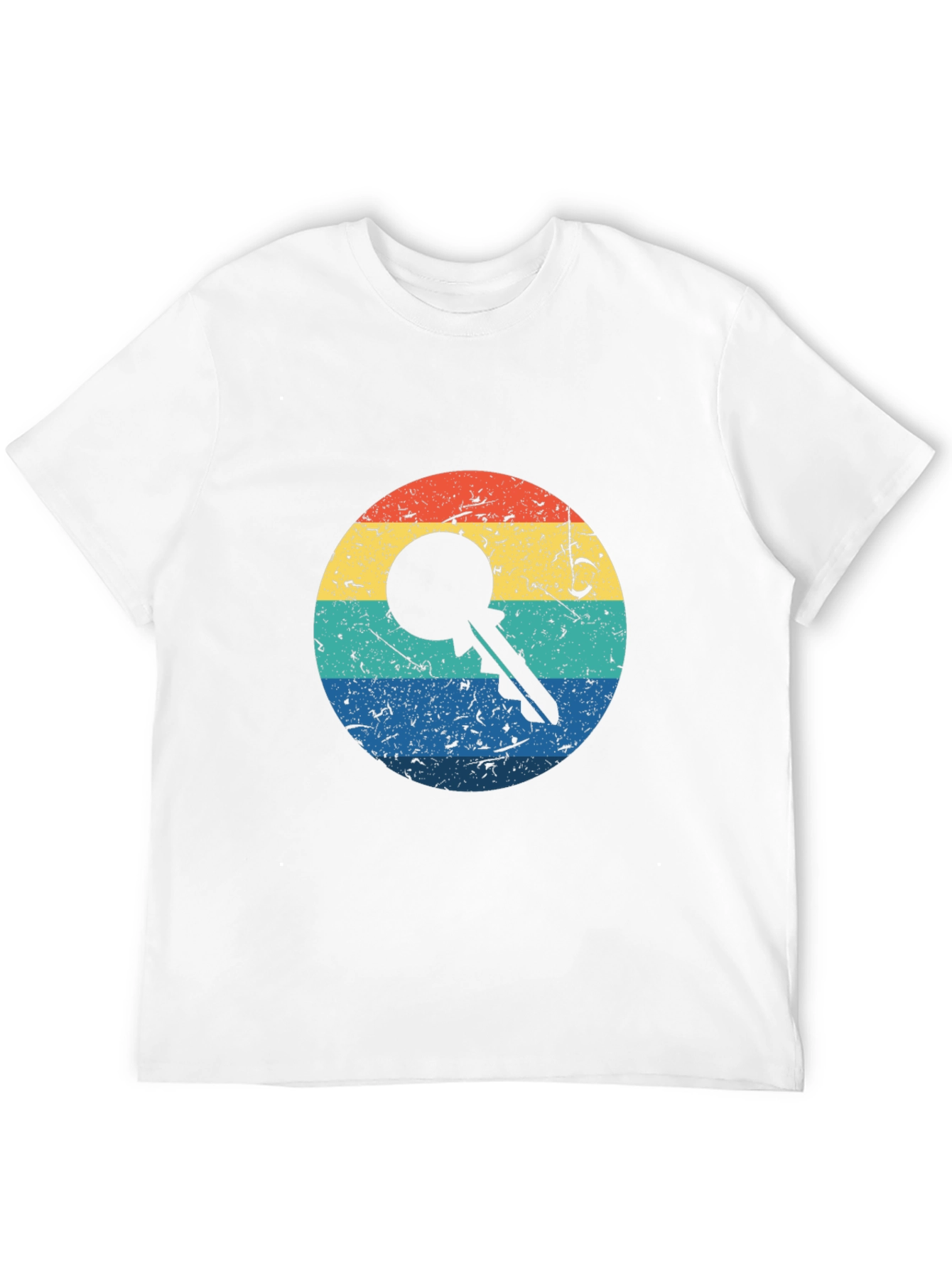 Black Retro Key Graphic Tee - Black Cotton Blend view 12