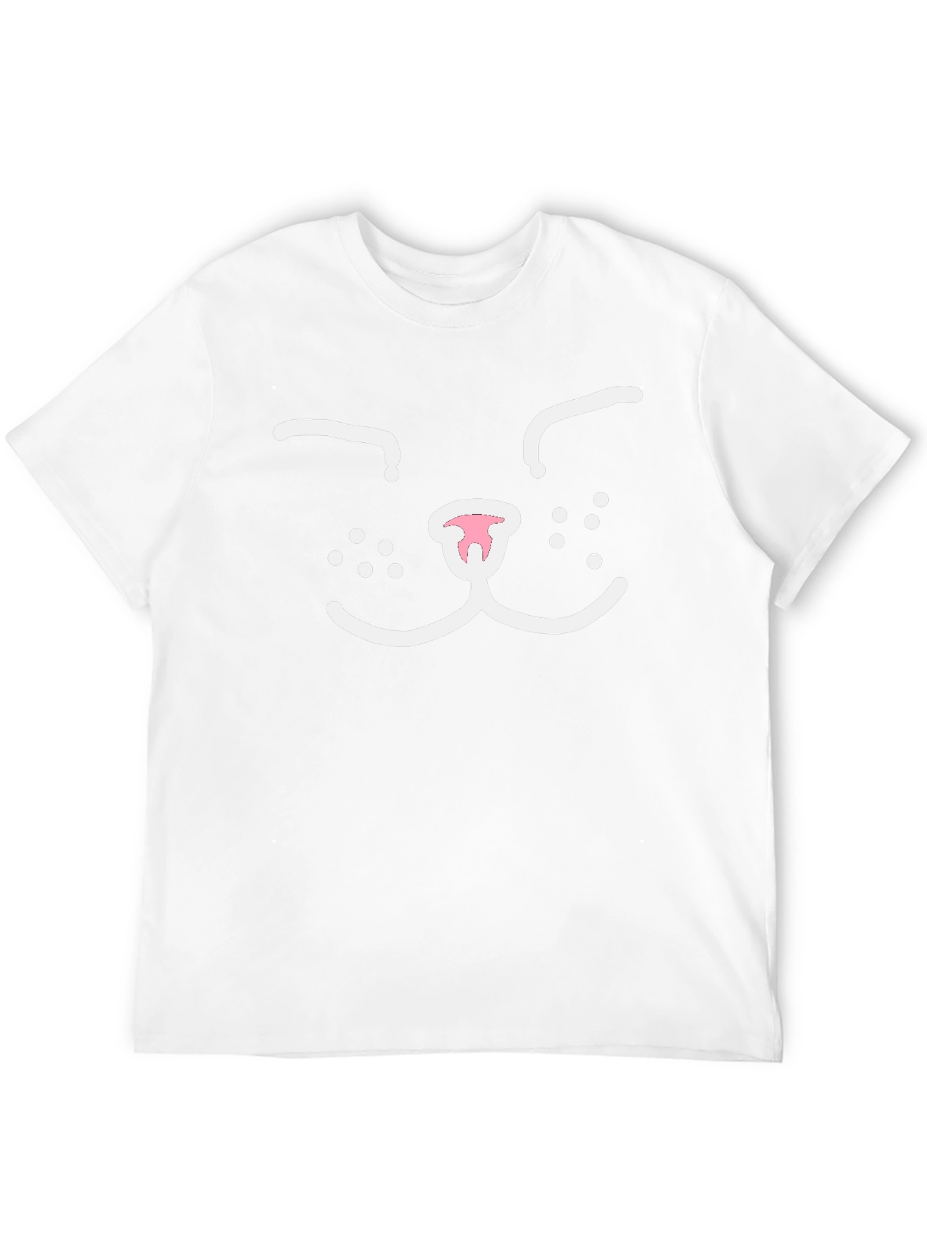 Black Cute Cat Face Graphic Tee - Black Cotton T-Shirt view 12