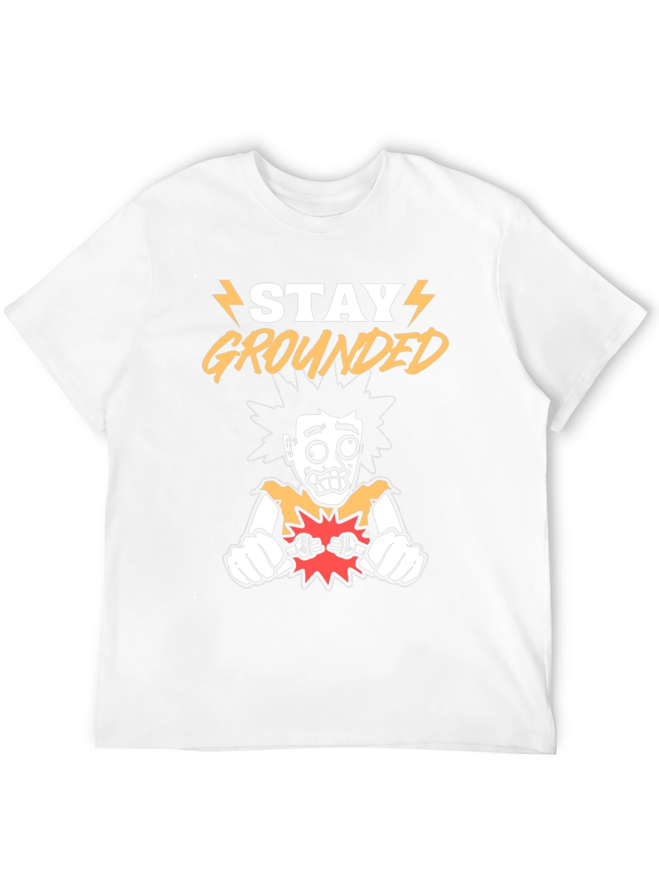 Black Stay Grounded Black Graphic T-Shirt view 12