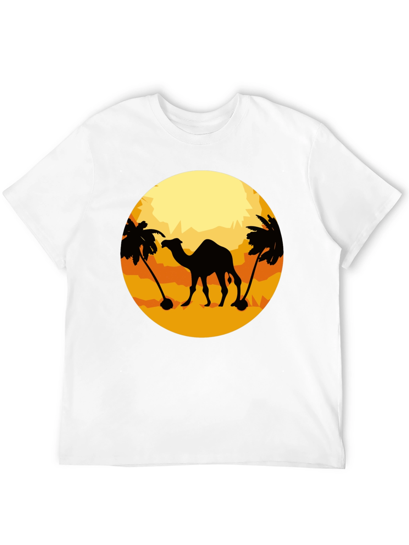 Black Camel Desert Silhouette T-Shirt - Black view 12
