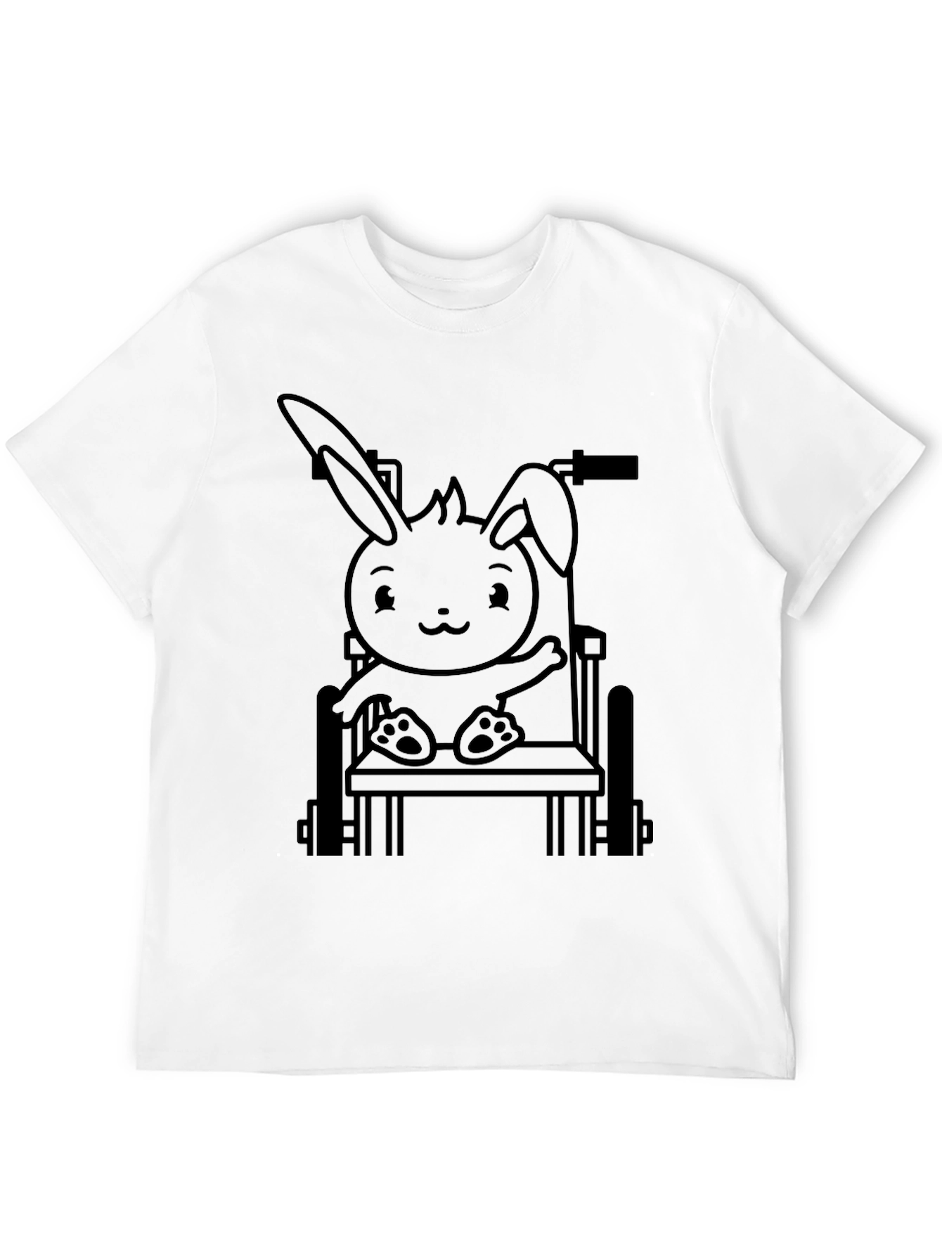 Black Bunny in Wheelchair Graphic Tee - Black view 12