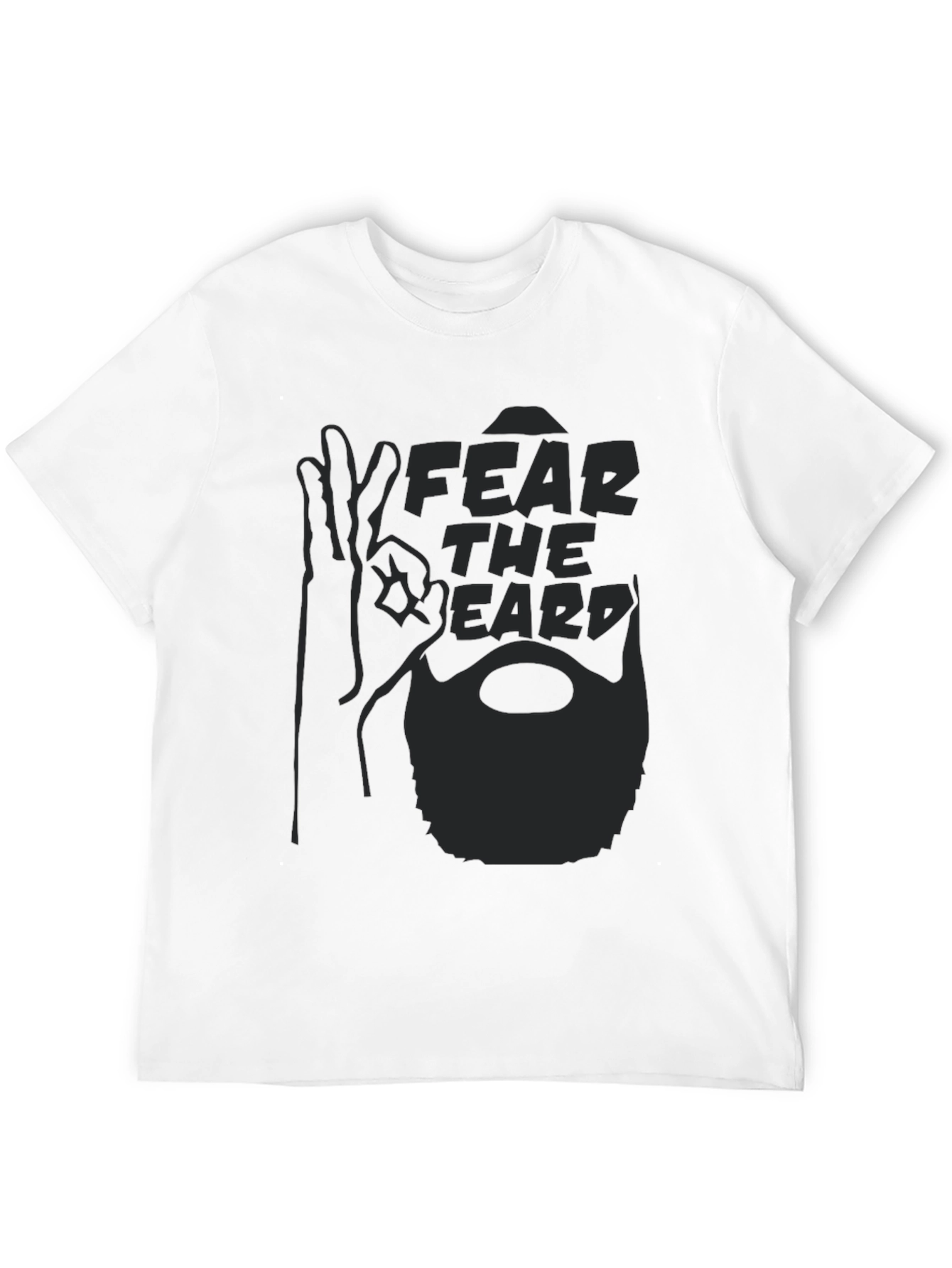 Black Fear The Beard Graphic T-Shirt - Men's Crew Neck Tee view 12