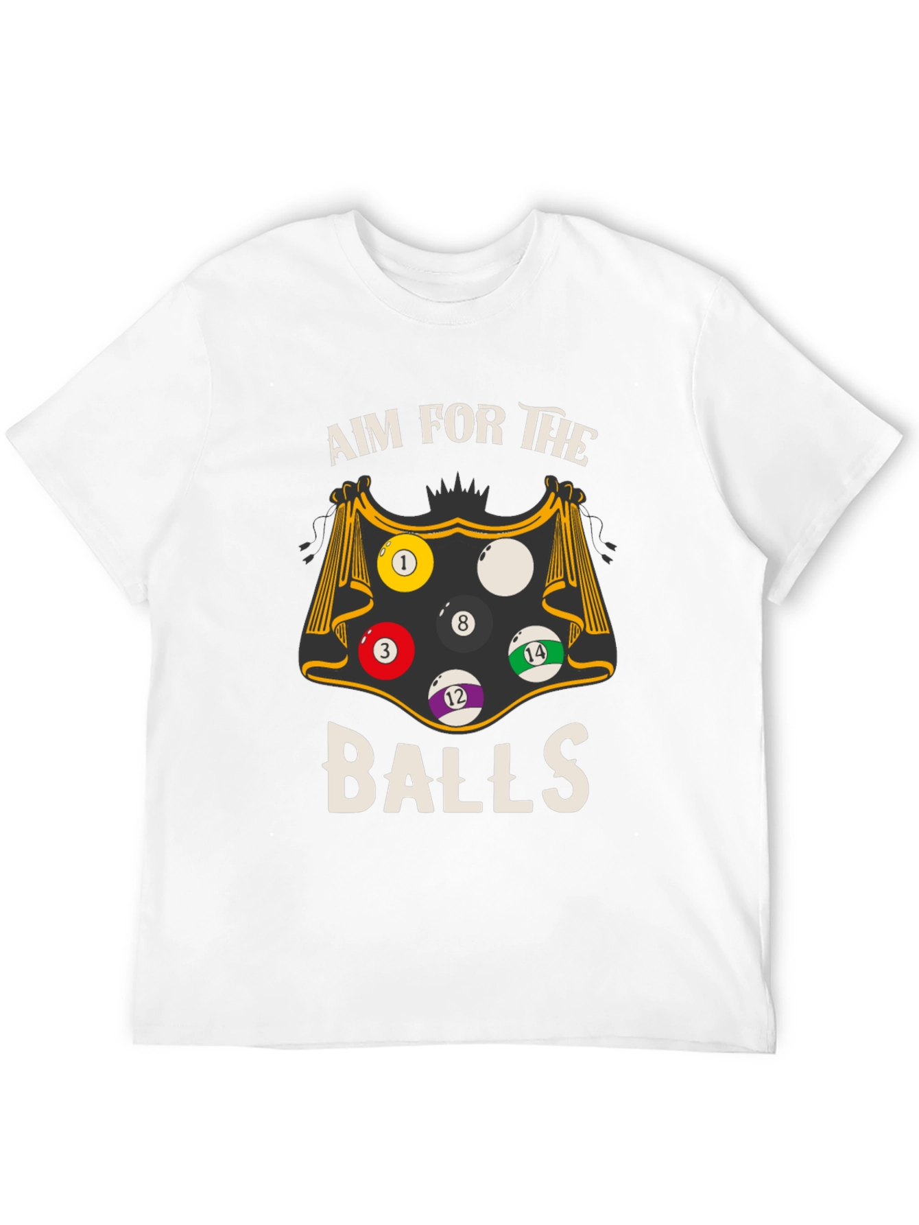 Black Aim For The Balls Graphic Tee - Billiards T-Shirt view 12