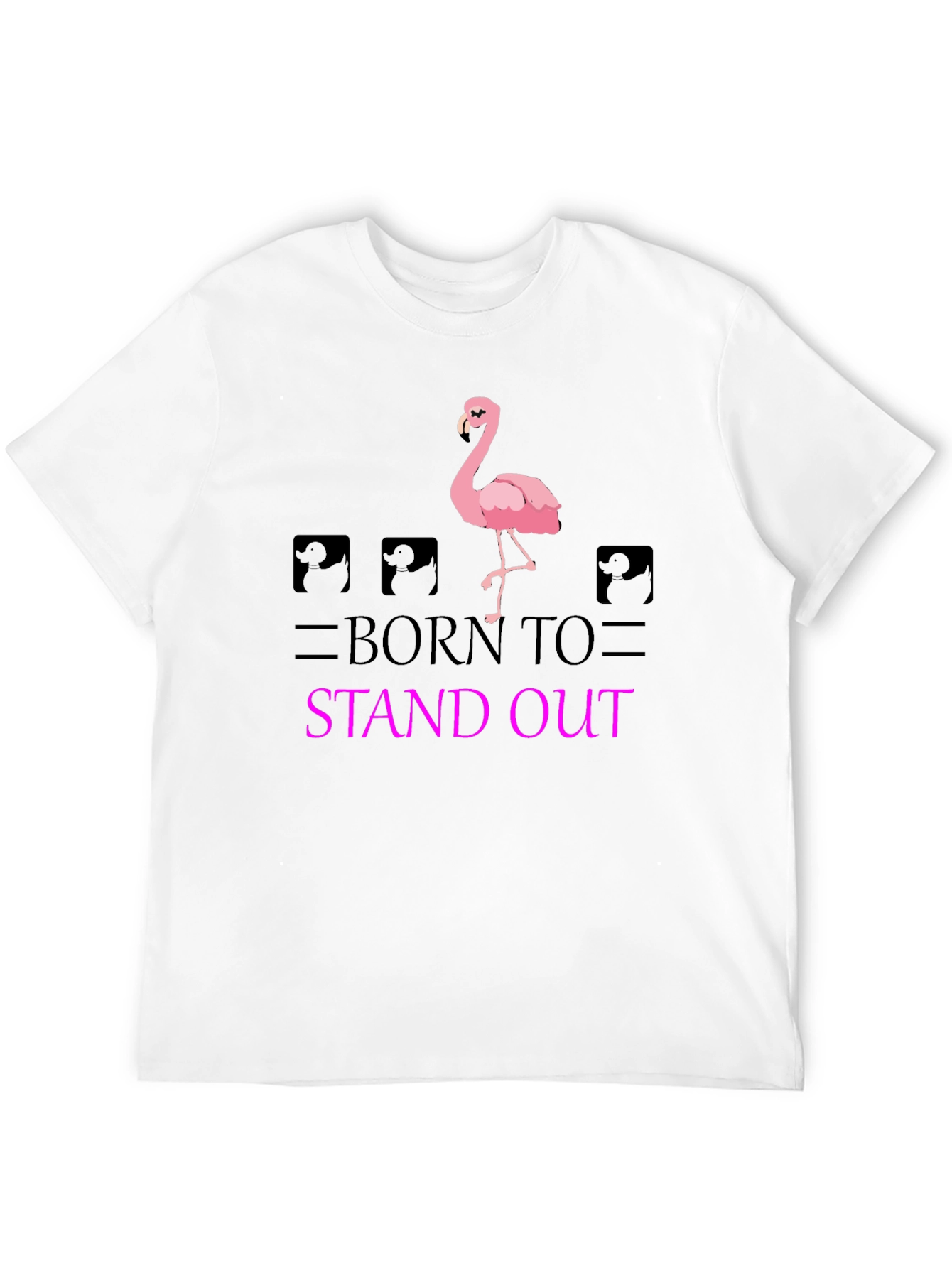 Black Born to Stand Out Flamingo T-Shirt - Black view 12