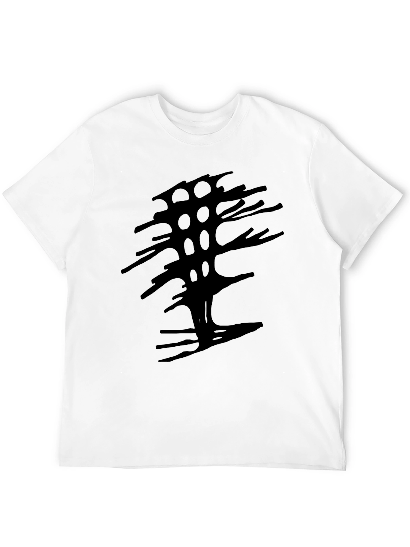 Black Abstract Tree Graphic Black Tee view 12