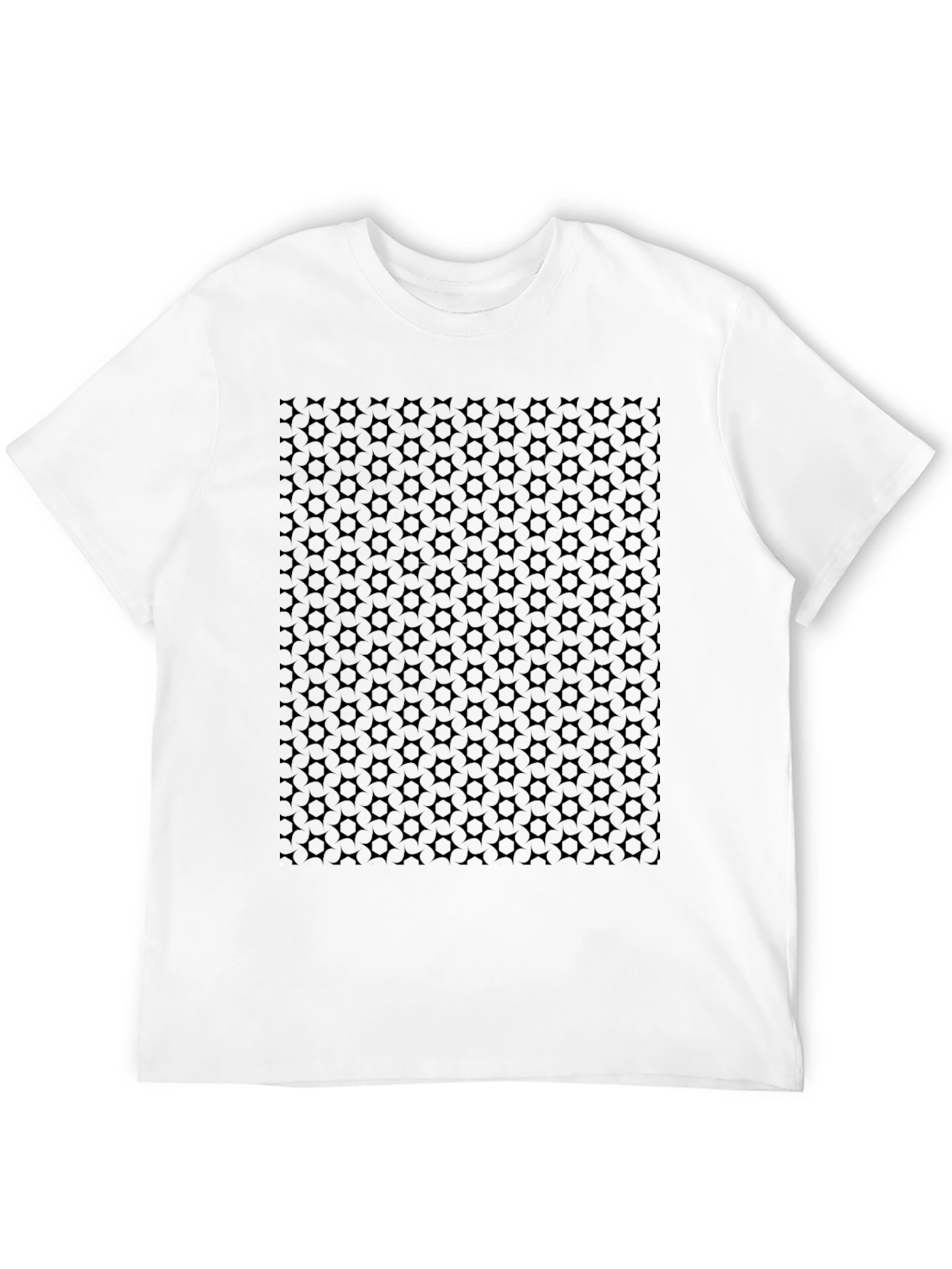Black Geometric Patterned Black T-Shirt view 12